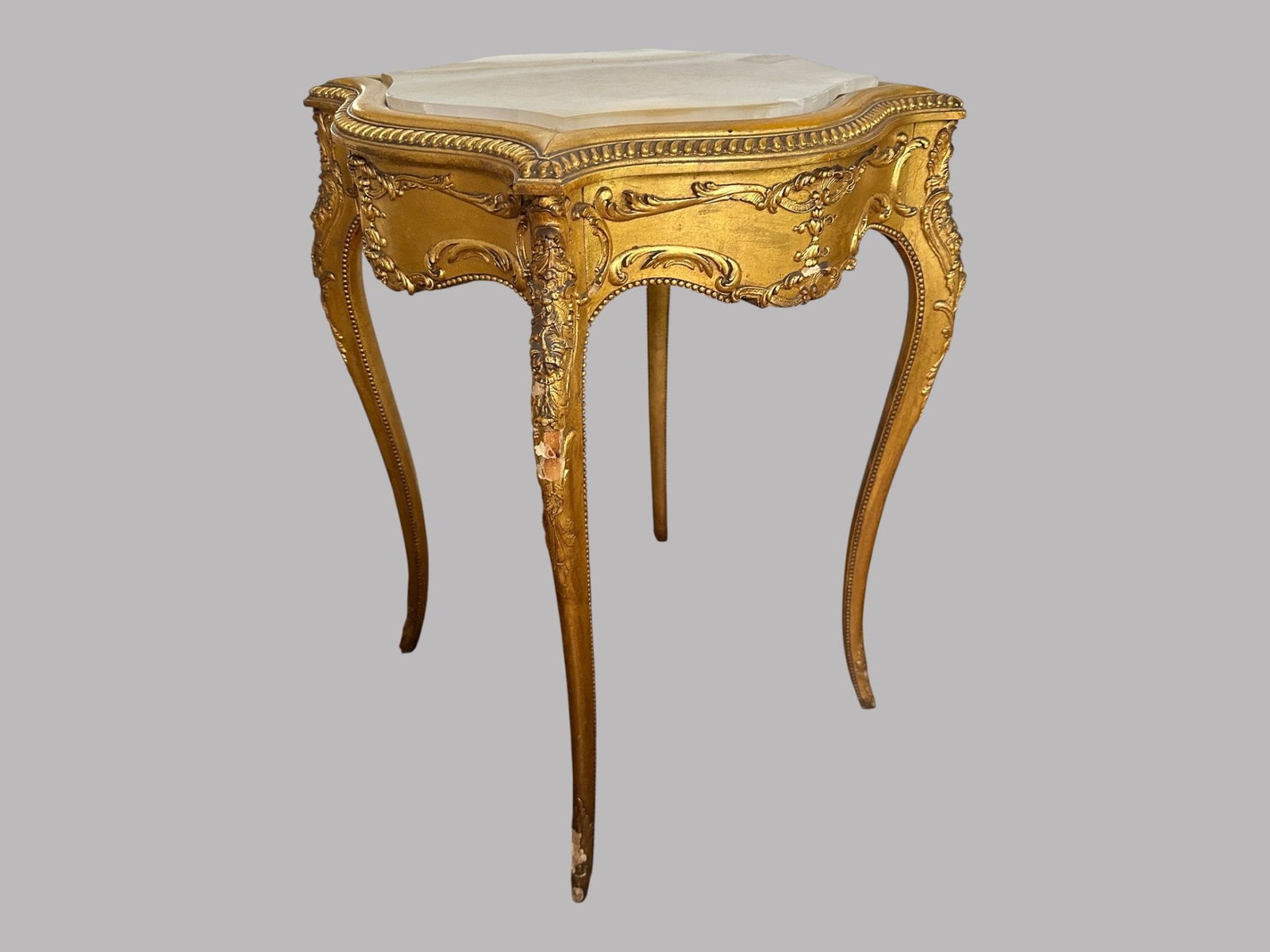 Louis XV Style Giltwood Marble Top Side/accent Table, C. Late 19th Century (1 of 5)