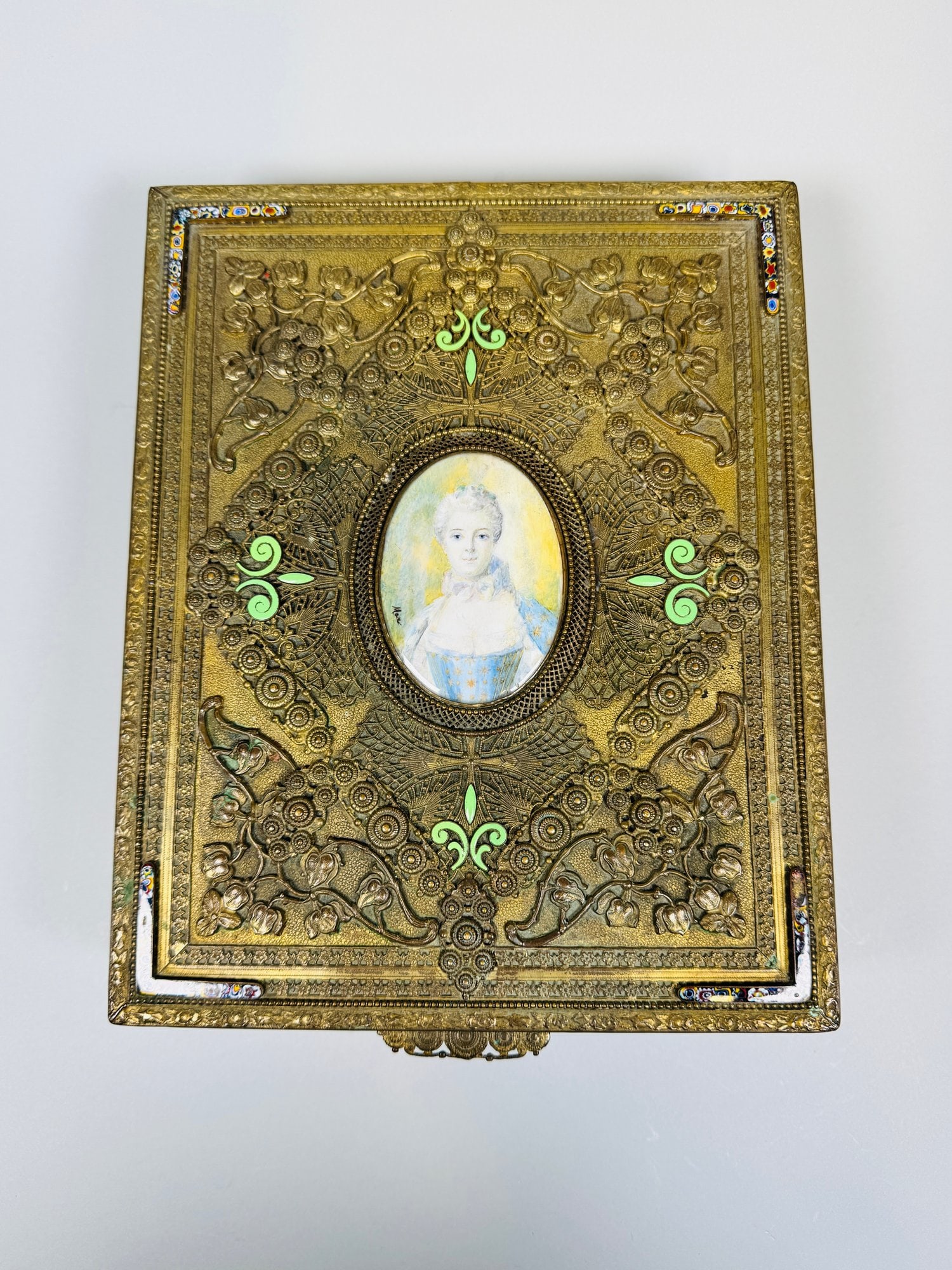 E And J.B. Empire Art Gold Filigree And Enamel Jewelry Box With A Portrait Miniature (1 of 7)