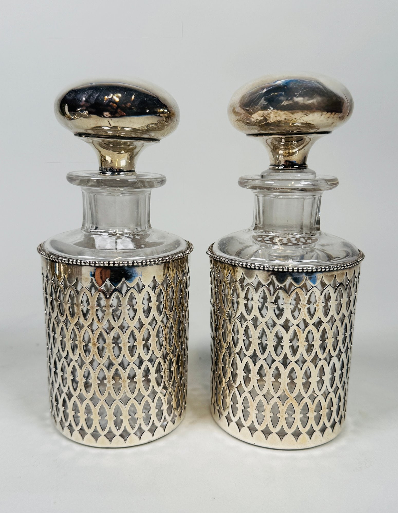 Pair Of American Sterling Silver Mounted Bottles, Early 20th Century (1 of 5)