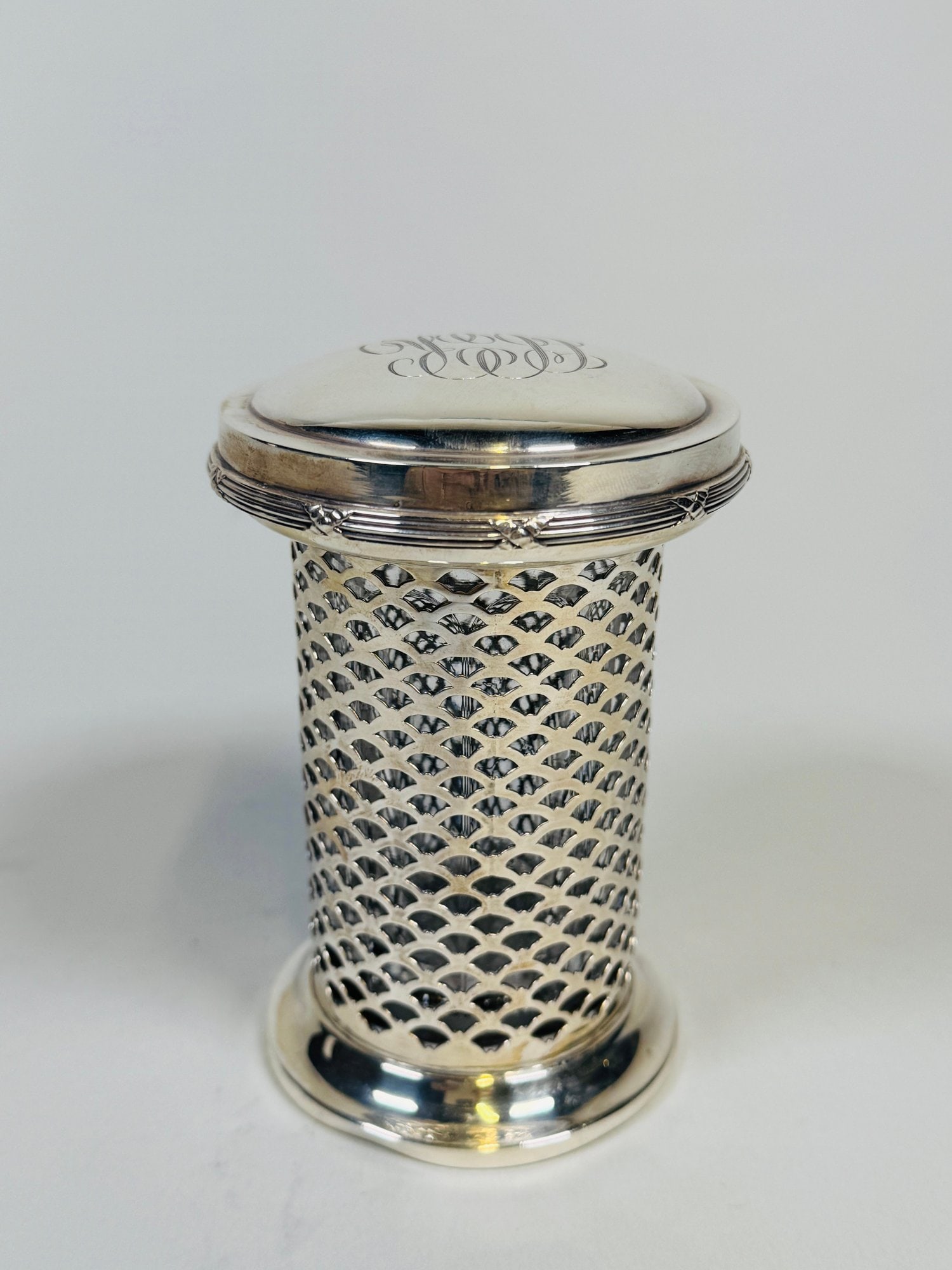 Sterling Silver With Blown Glass Insert Cup With Removable Lid (1 of 6)