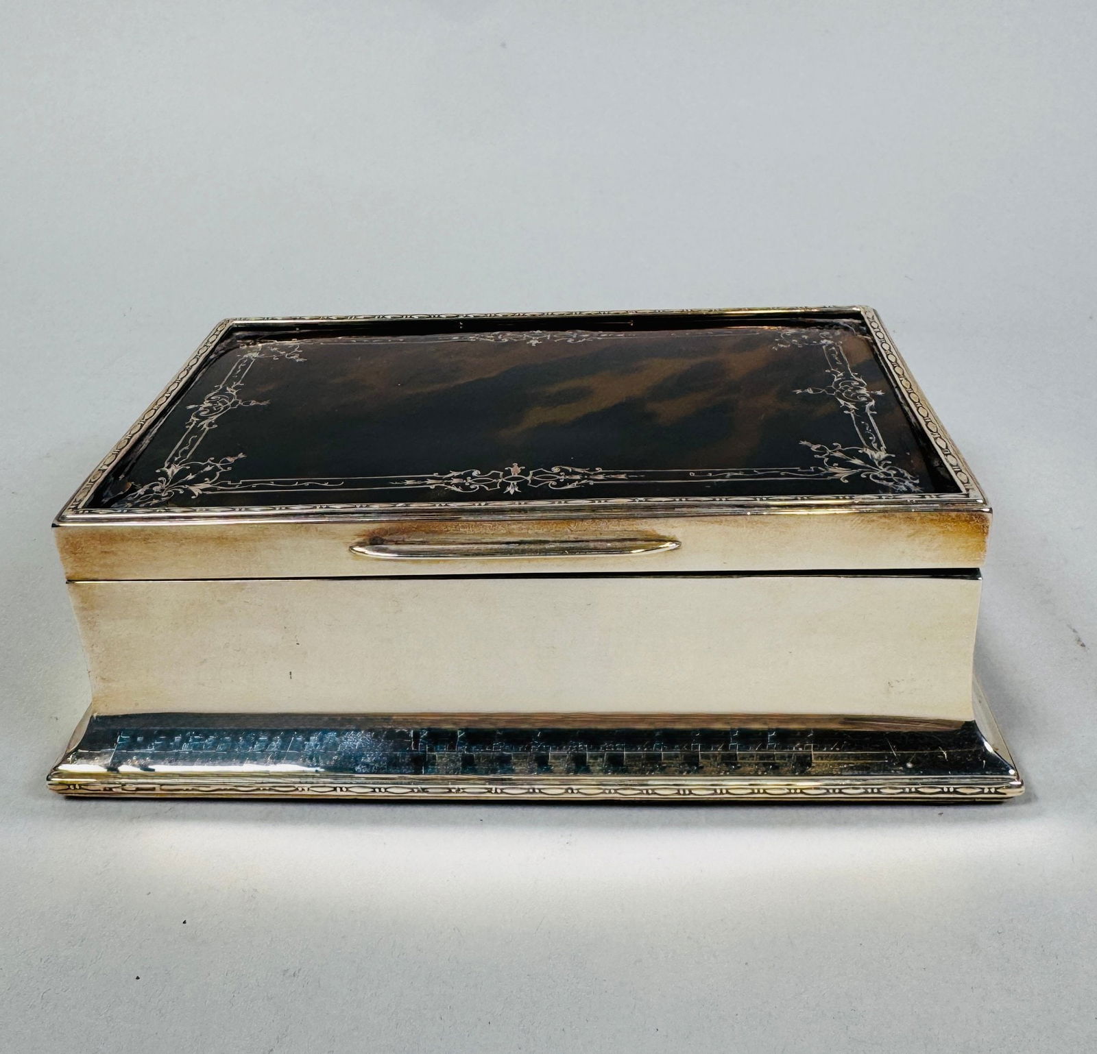 English Sterling Silver Pique Box, C. 1910 (1 of 5)