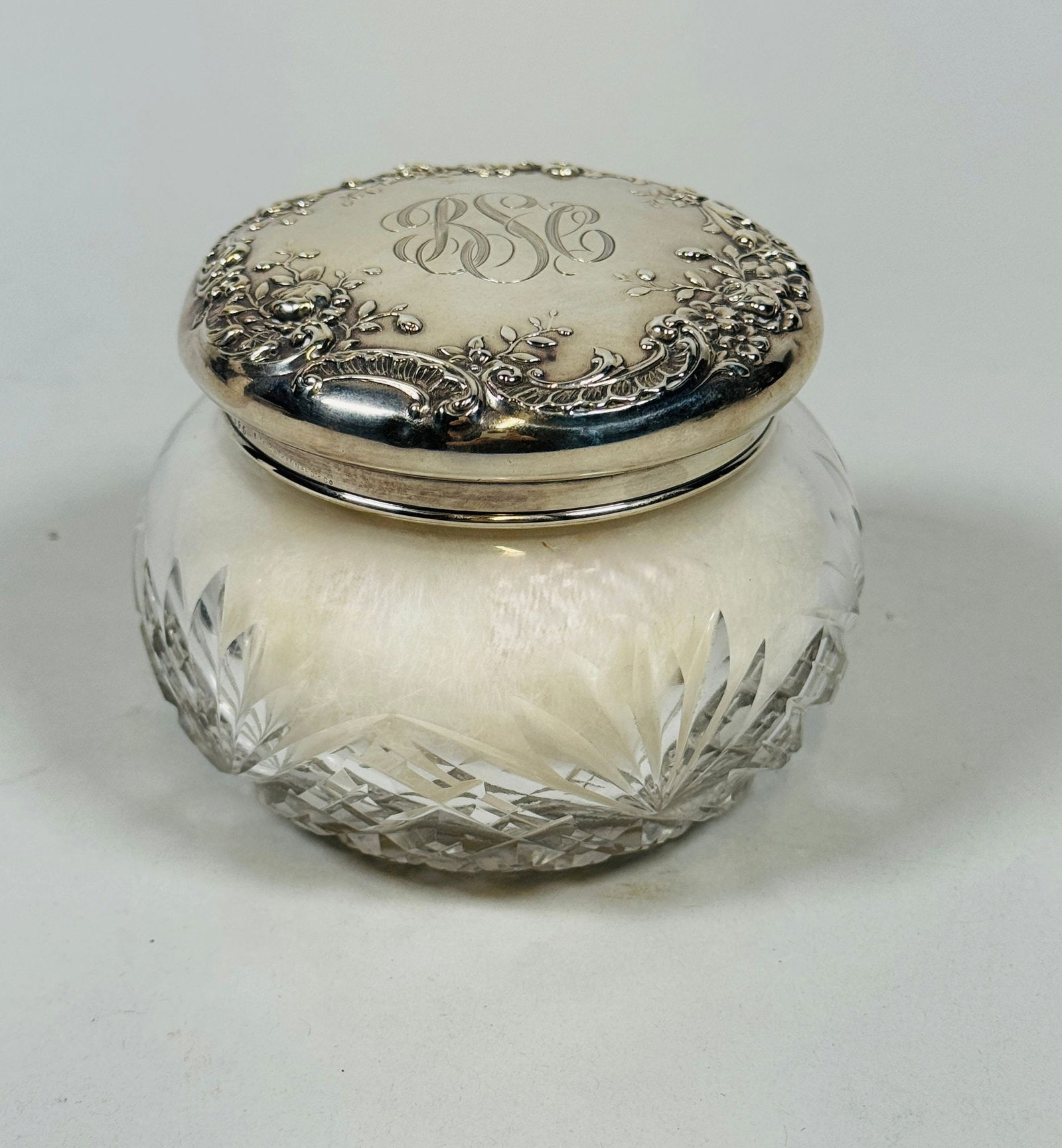 Bigelow & Kennard Sterling Silver Topped Vanity Jar, C. 1900 (1 of 5)