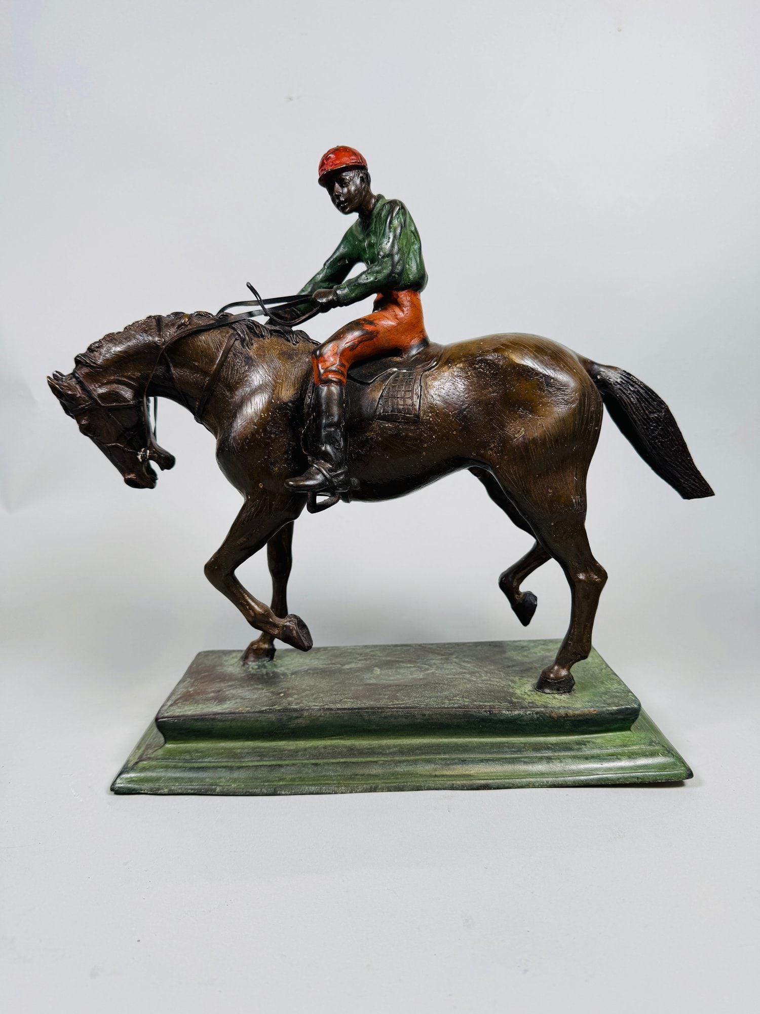 After Isidore-Jules Bonheur, Cold Painted Bronze Figure Of Jockey And Mount, 20th Century (1 of 4)