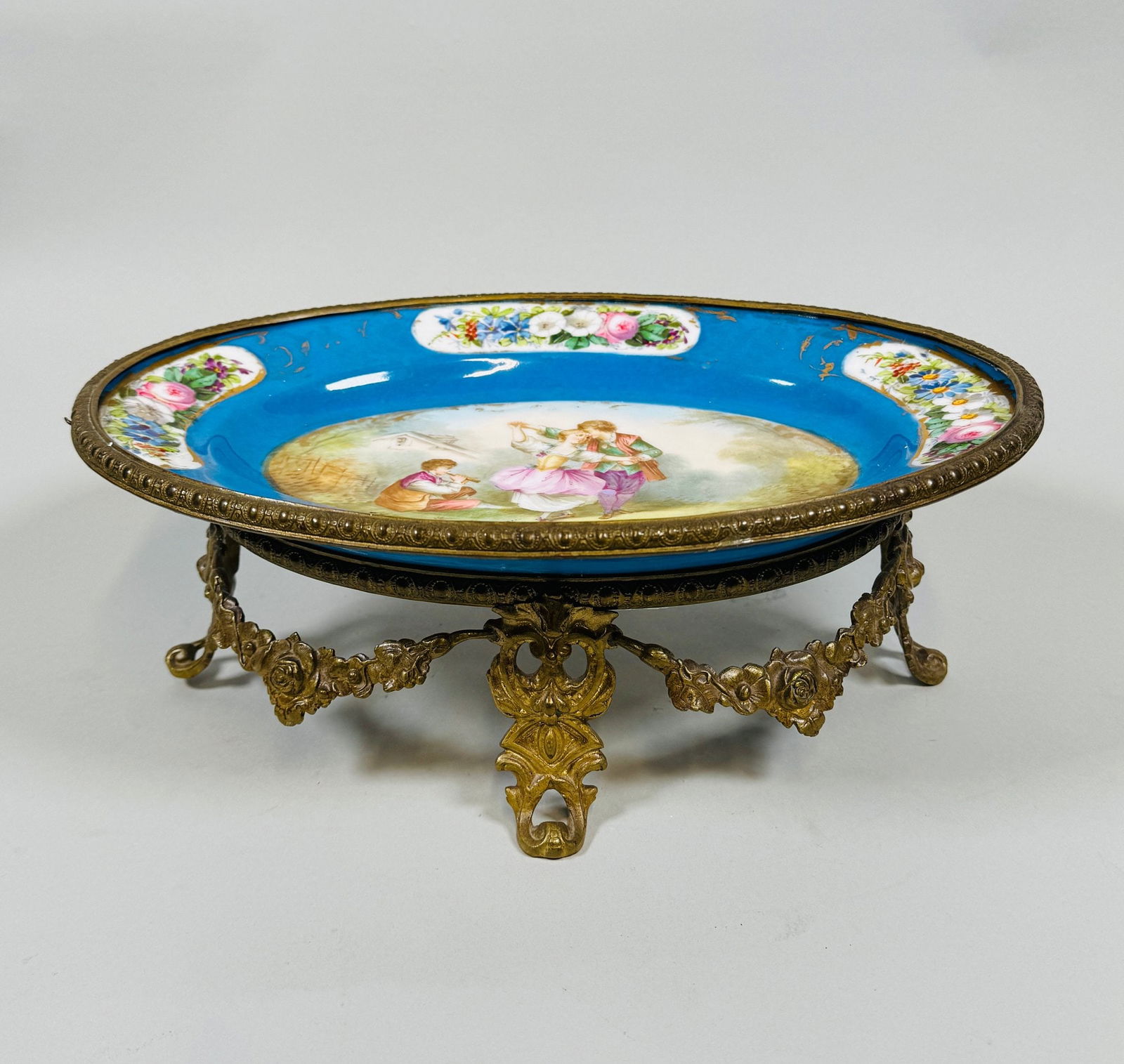French Gilt Metal Mounted Sevres Dish, Early 20th Century (1 of 5)