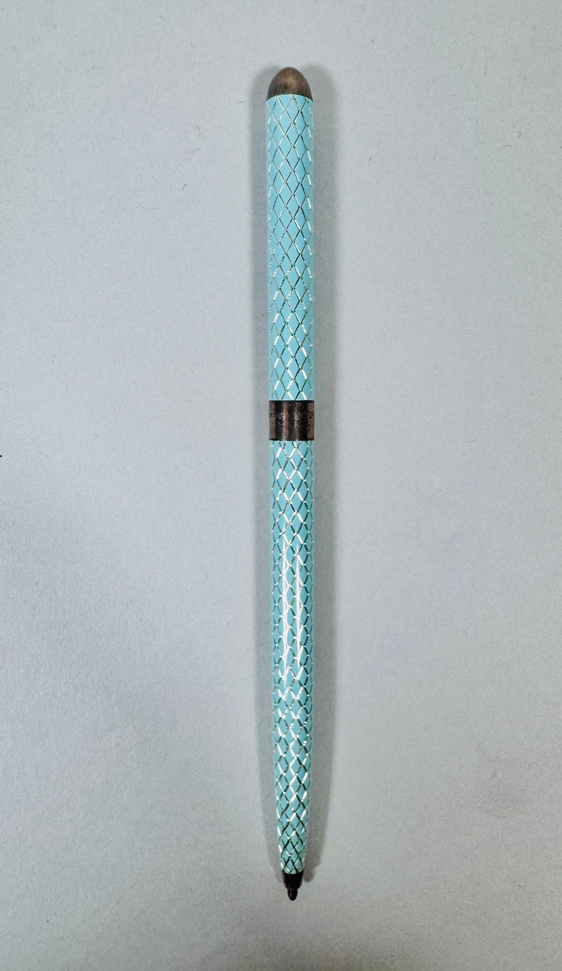 Tiffany And Co. Sterling Silver And Blue Enamel Fishnet Ballpoint Pen (1 of 4)