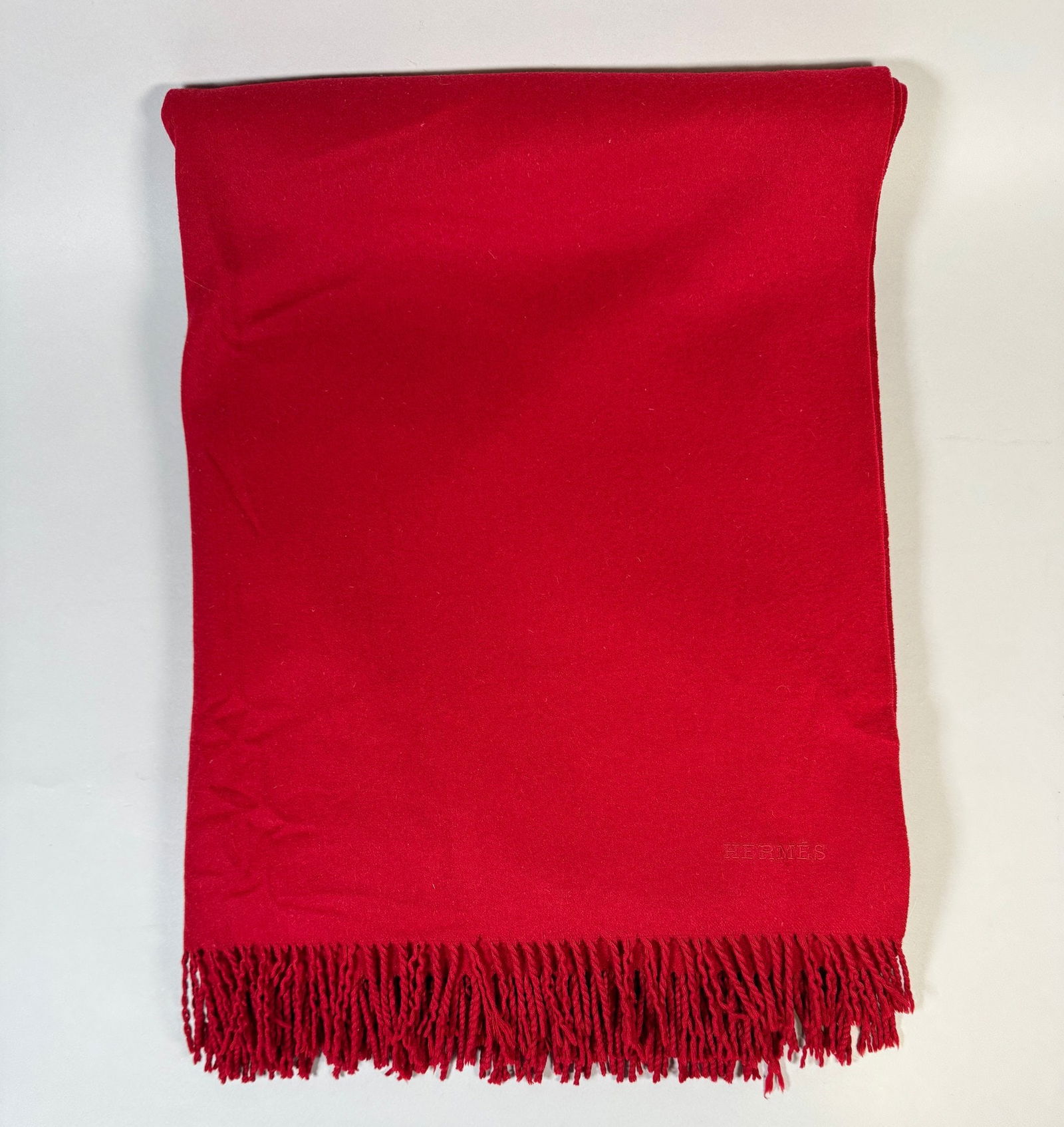Hermes Red Cashmere Throw Blanket (1 of 3)