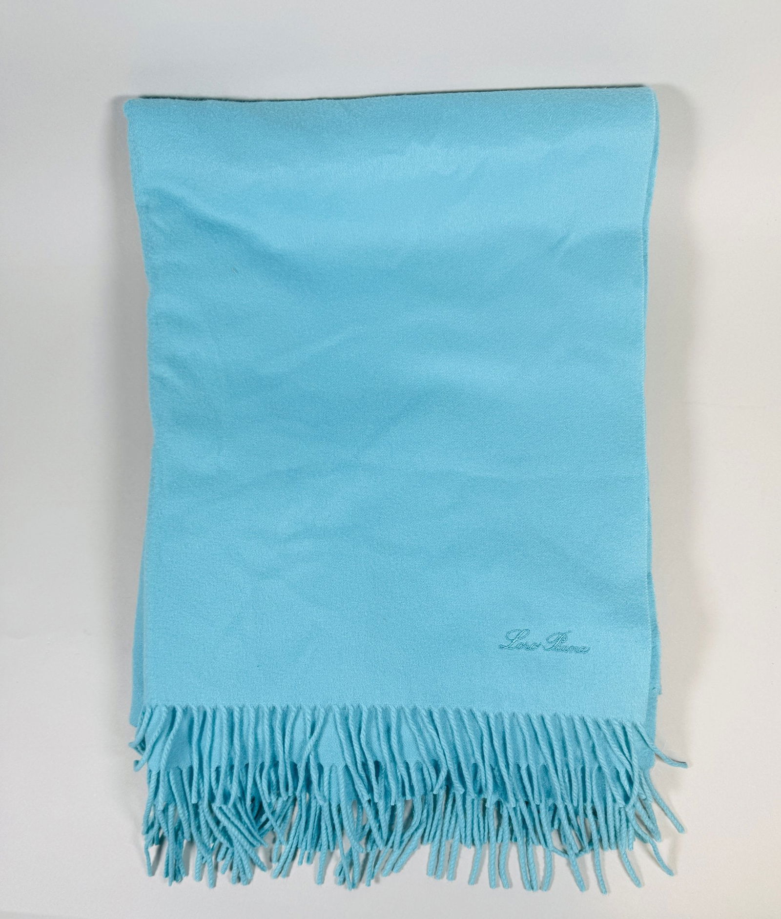 Loro Piana Light Blue Cashmere Throw Blanket (1 of 4)