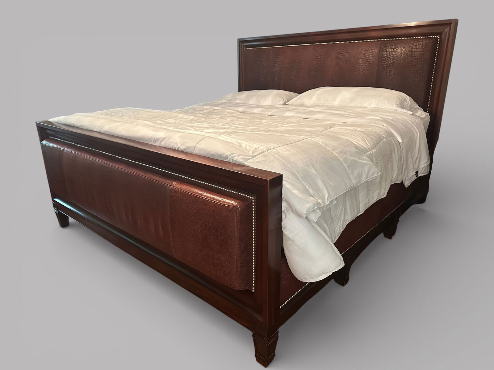 Ralph Lauren Leather And Mahogany King Bed (1 of 3)
