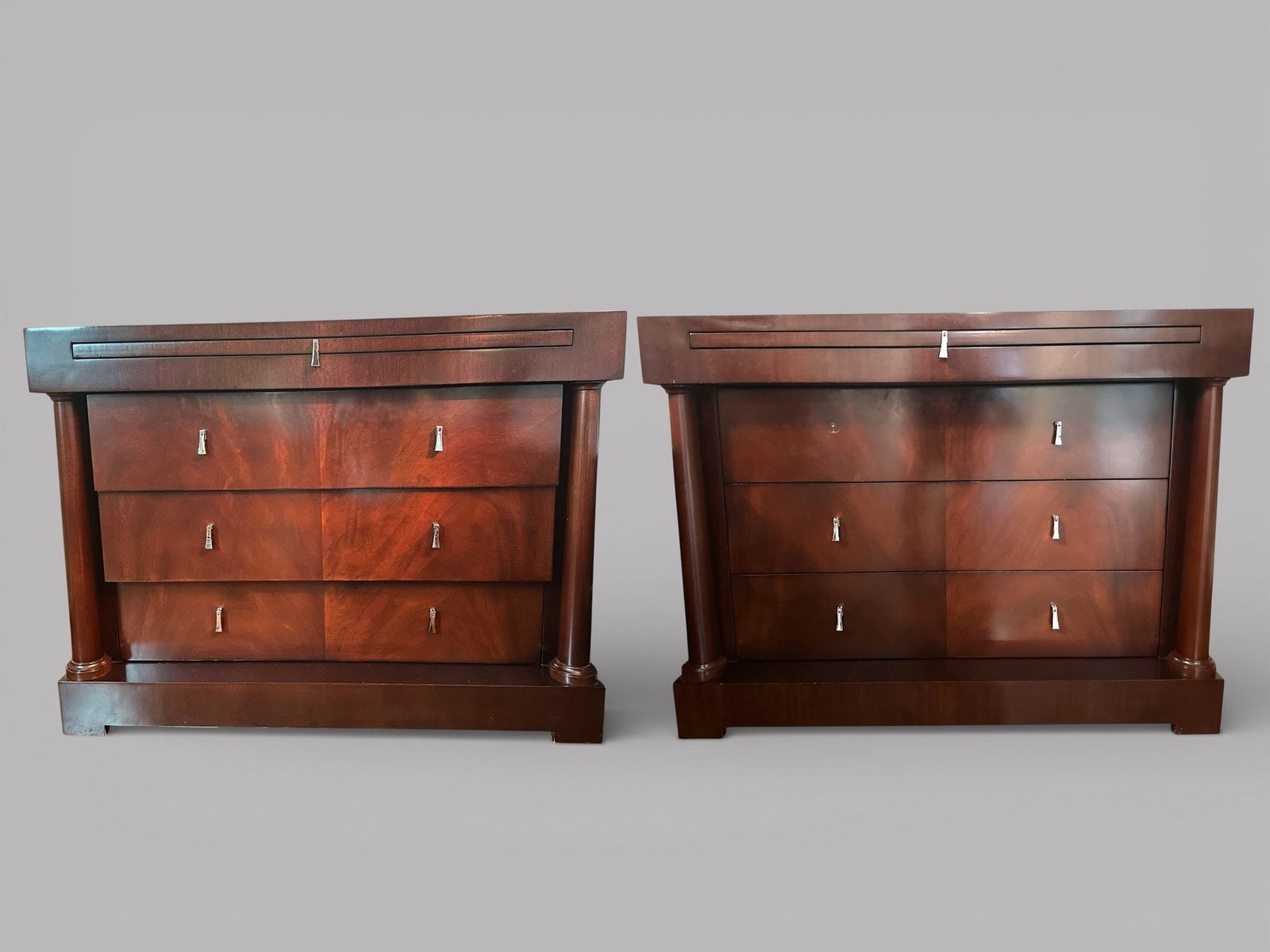 Pair Of Bolier & Company By Decca Mahogany Bedside Chests Of Drawers (2) (1 of 6)