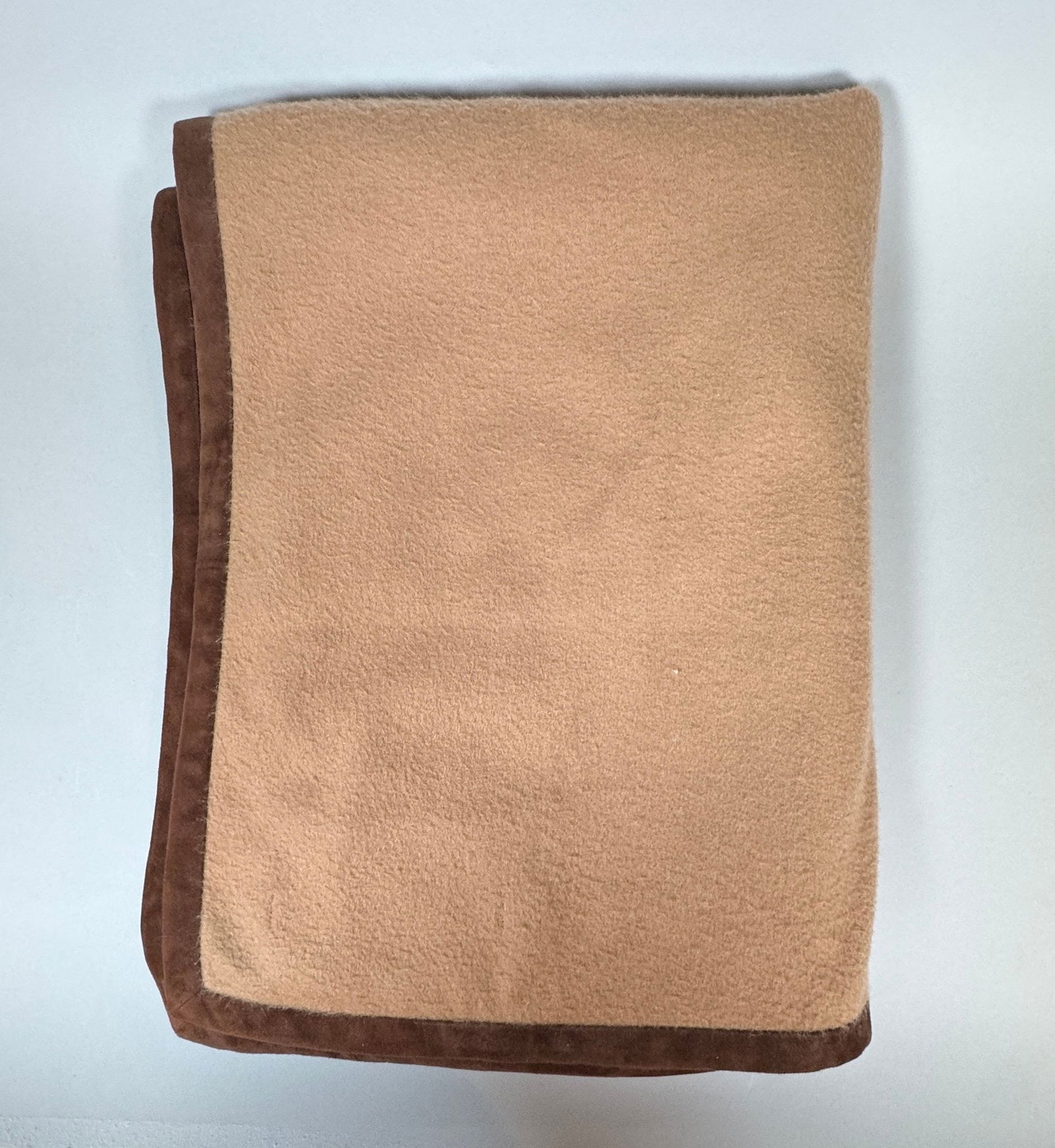Ralph Lauren Home Cashmere Alridge Throw In Camel With Brown Suede Edging: 72 x 53 inches