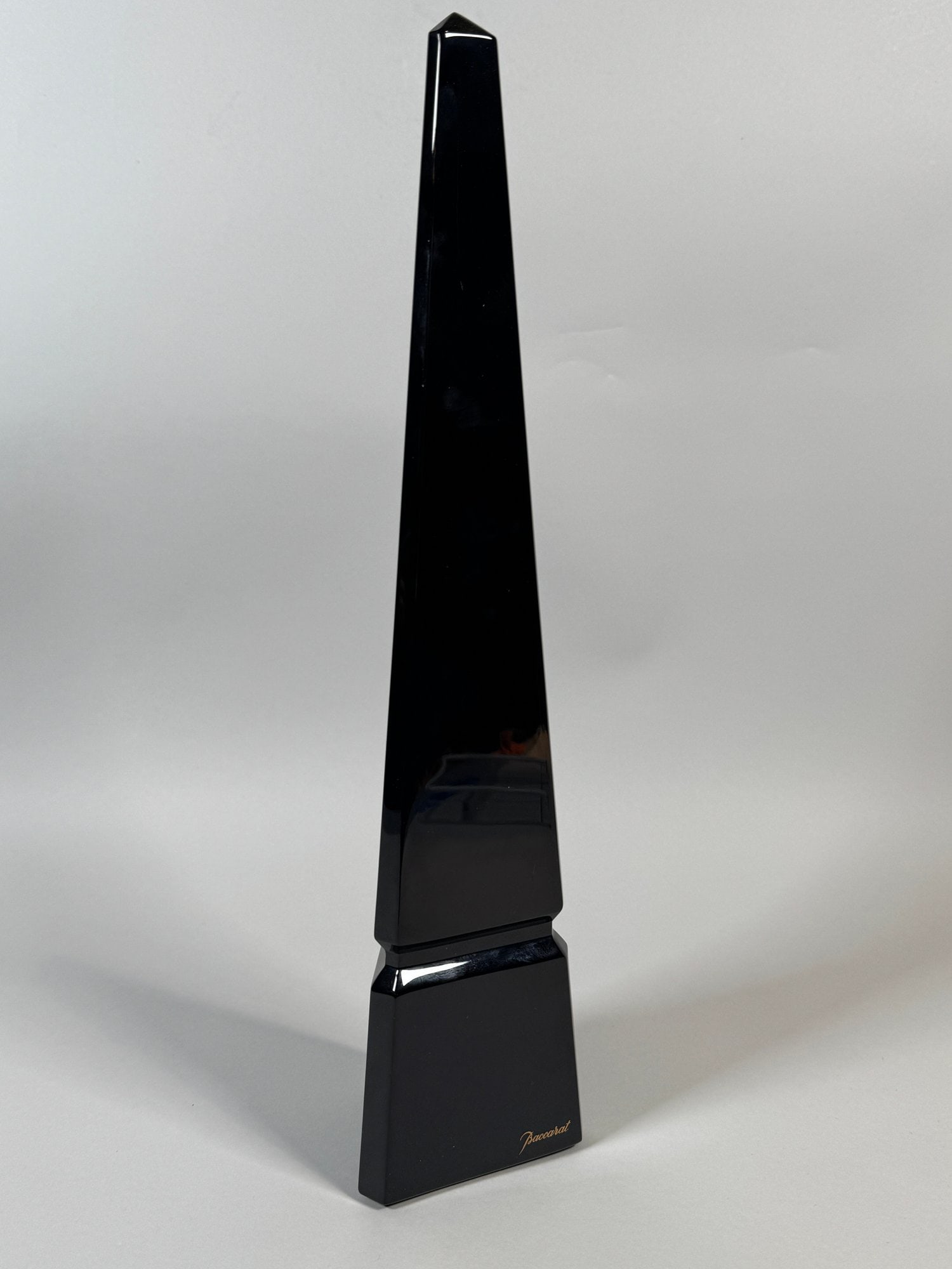 Baccarat Black Glass Obelisk (1 of 6)