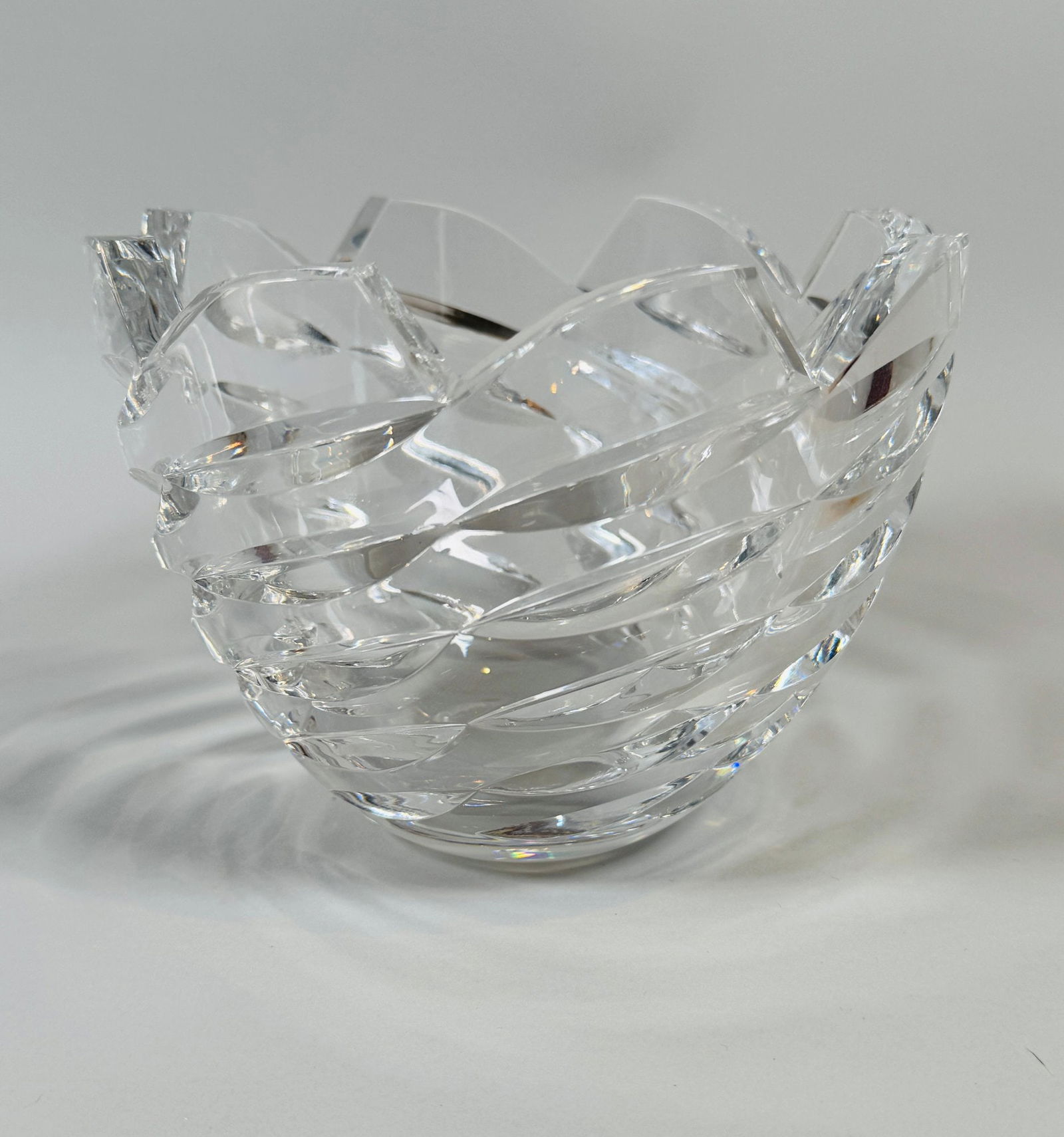 Edenfalk, Bengt (Swedish) Cascade Pattern, Kosta Boda Art Glass Bowl, 1983: Etched mark of Kosta Boda and signed by artist H: 4 1/2 x diameter: 6 1/2 inches
