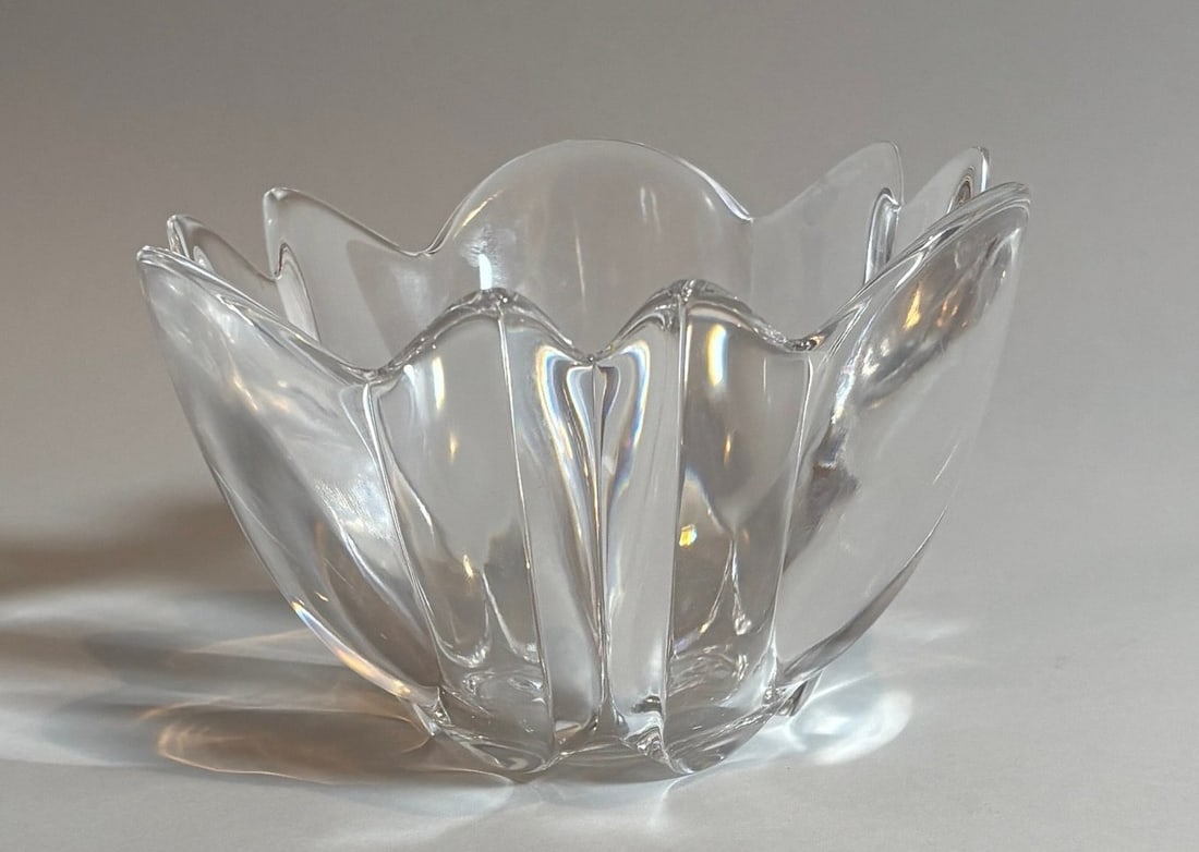 Orrefors Orion Crystal Glass Bowl (1 of 2)
