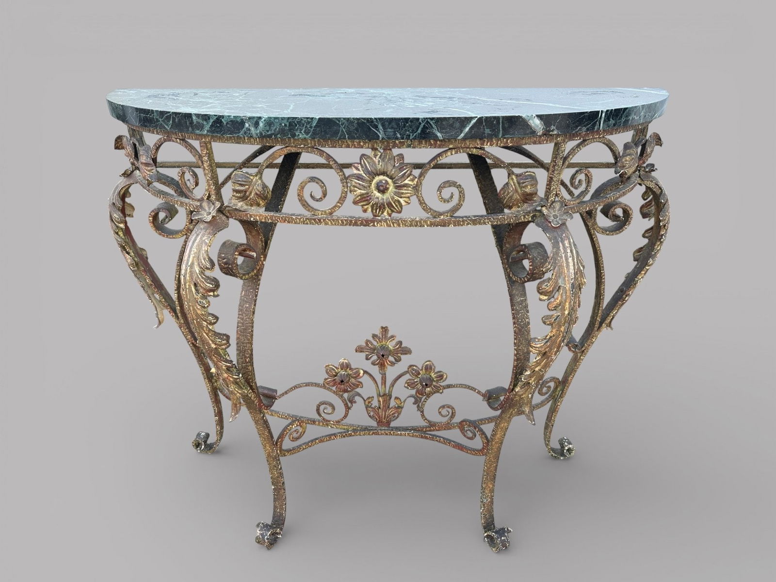 Marble Topped Metal Console (1 of 4)