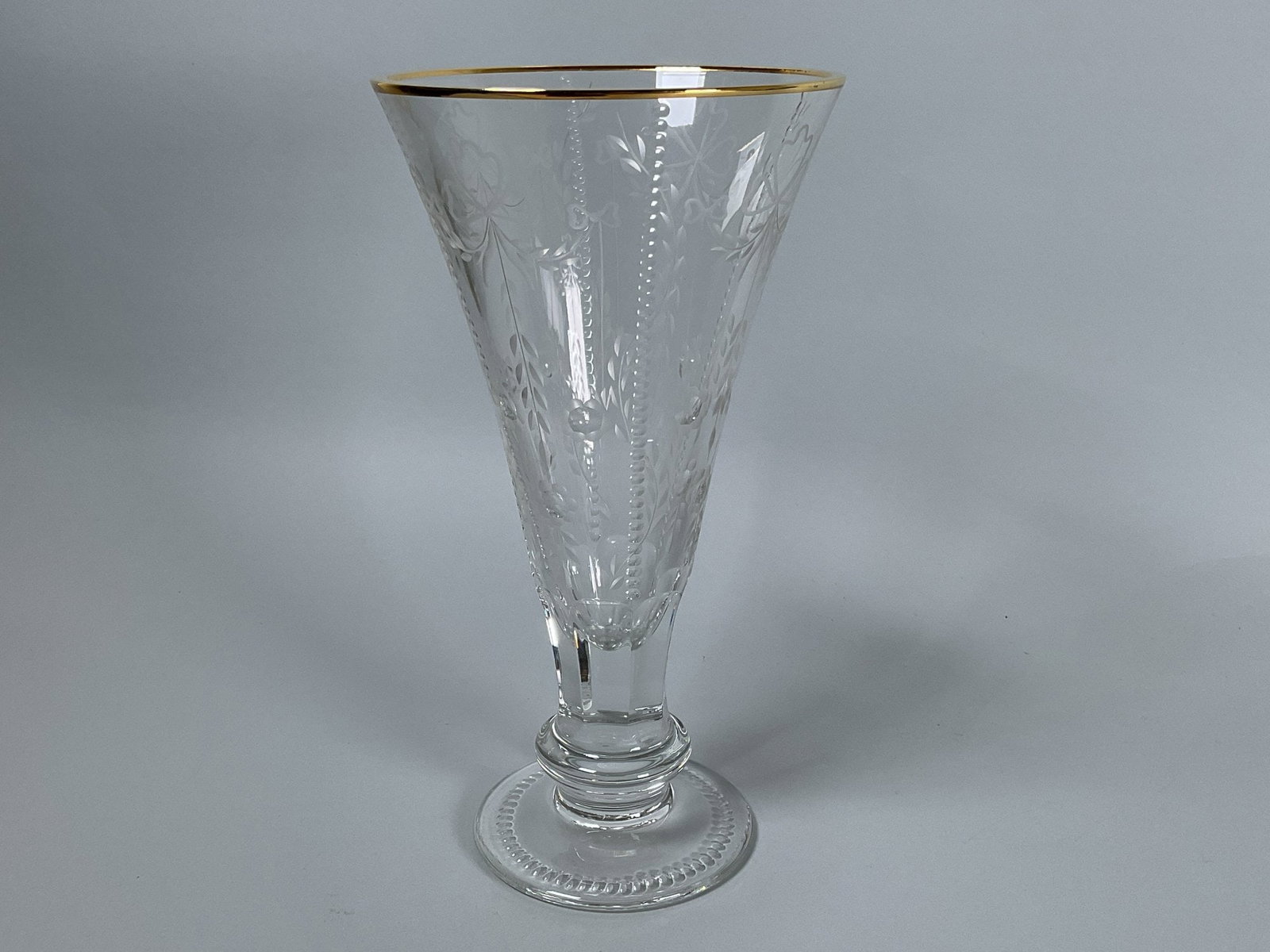 Faberge 'Gatchina' Vase: Marked in original box with certificate of authenticity h: 9 x dia: 4 5/8 inches