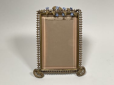 Belle Epoque Enamel And Gold Tone Filagree Easel-back Frame