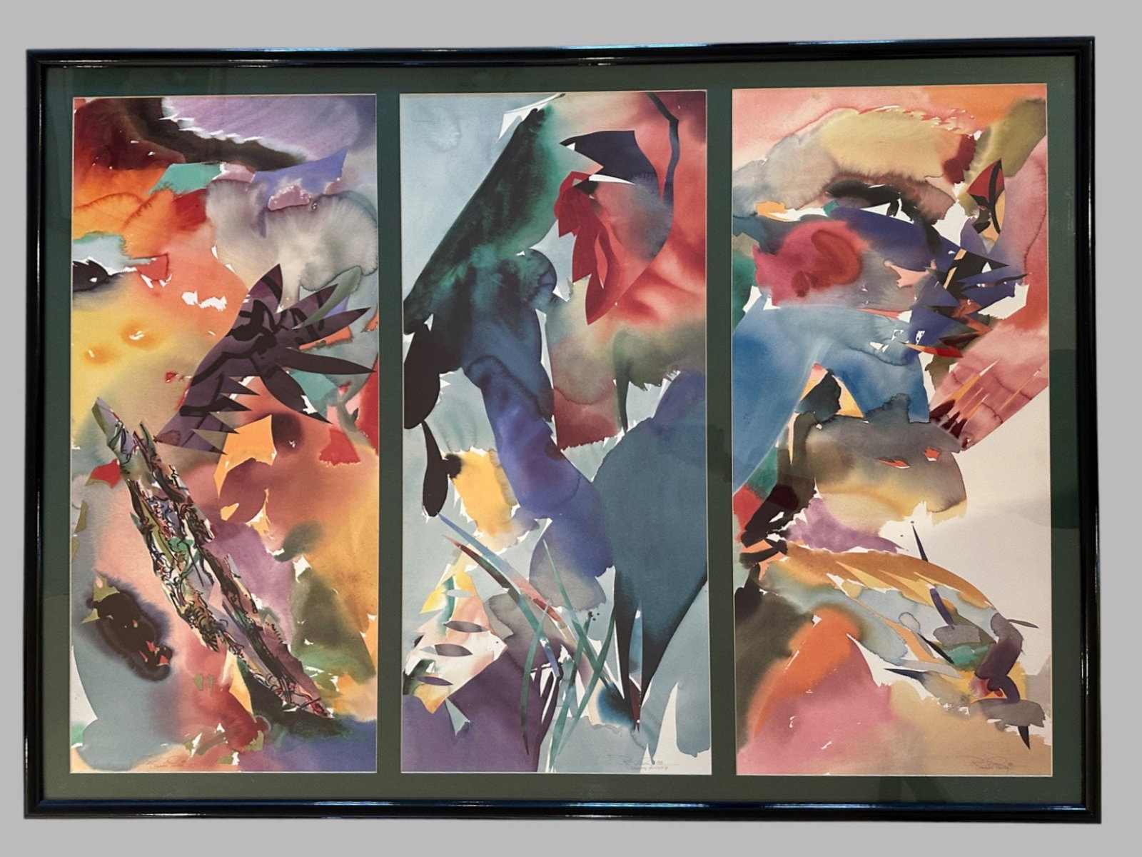 Peter Kitchell (American, B. 1950) Triptych: Palmate Panther A, B, C, Watercolor On Paper, 1988 (1 of 5)