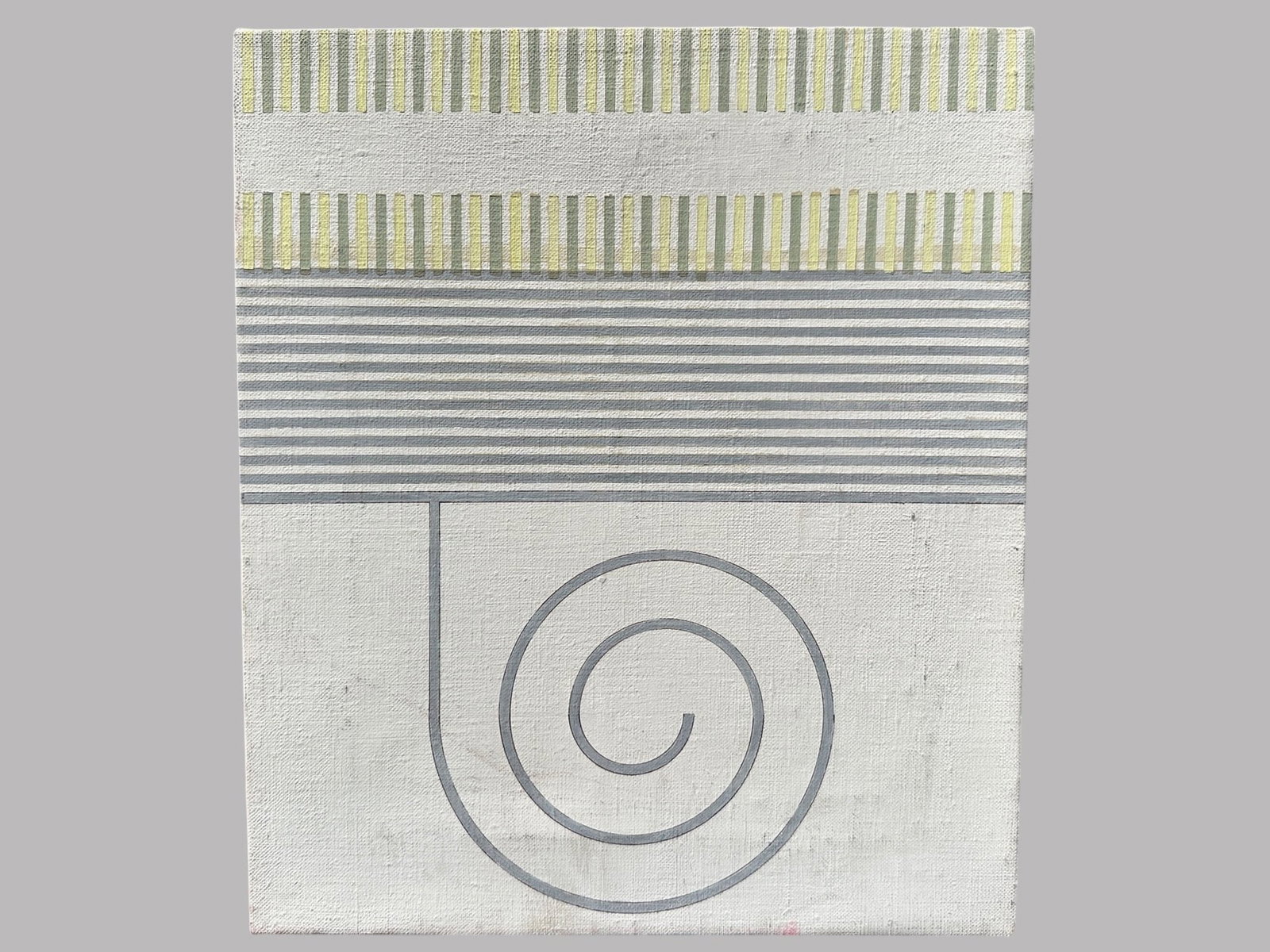 Alan Peters (New York, 1944 - 2023) Geometric Composition With Spiral Form, Mixed Media On Canvas (1 of 3)