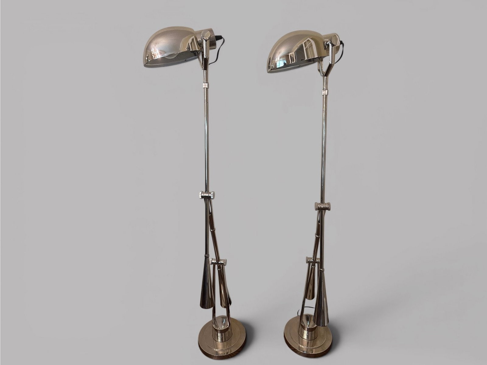 Pair Of Ralph Lauren Home Equilibrium Floor Lamps In Polished Nickel Finish (2) (1 of 2)