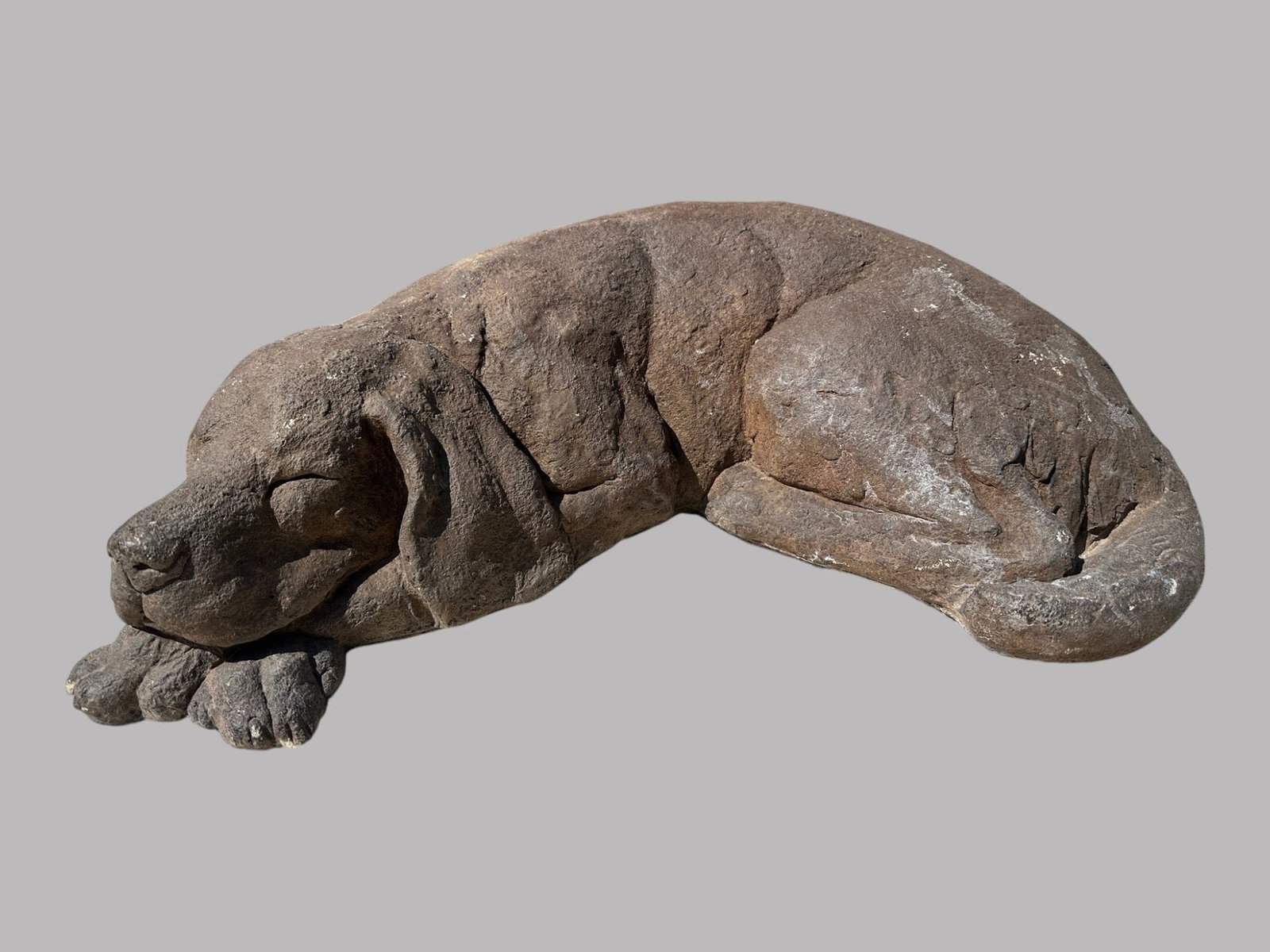 Campania International Resting Retriever Brown Painted Cast Stone Garden Sculpture, 2001 (1 of 5)