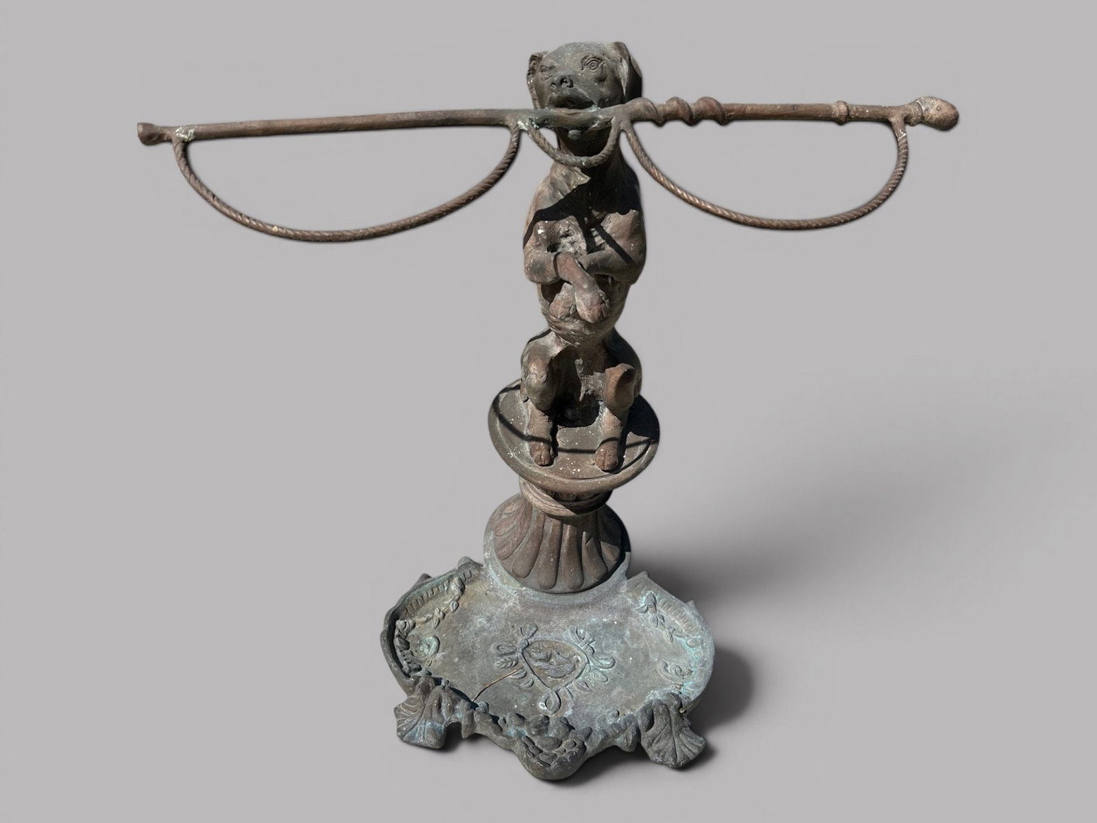 Maitland Smith Victorian Style Cast Bronze Retriever Dog Form Umbrella Stand (1 of 6)