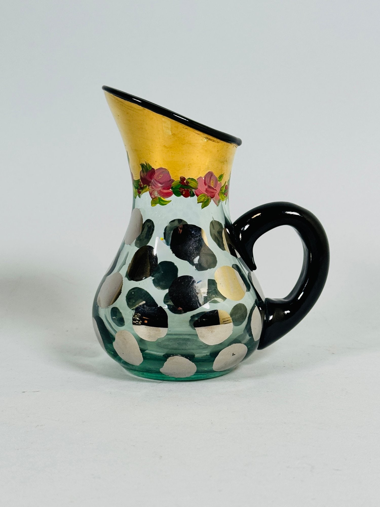 Mackenzie-childs Circus Jeremys Jug, 1993: stamped and dated underneath h: 5 inches in excellent condition