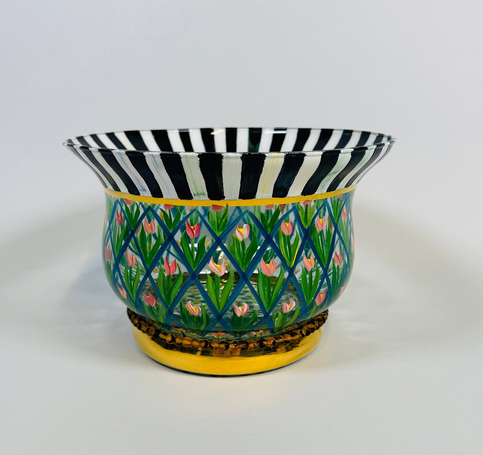 Mackenzie-Childs Circus Tulip Glass Bowl, 1983 (1 of 5)