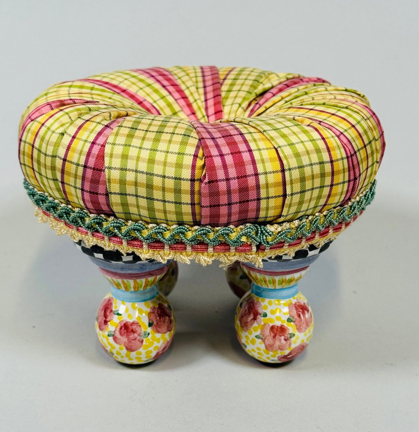 Mackenzie-childs Miniature Tuffet Ottoman (1 of 3)