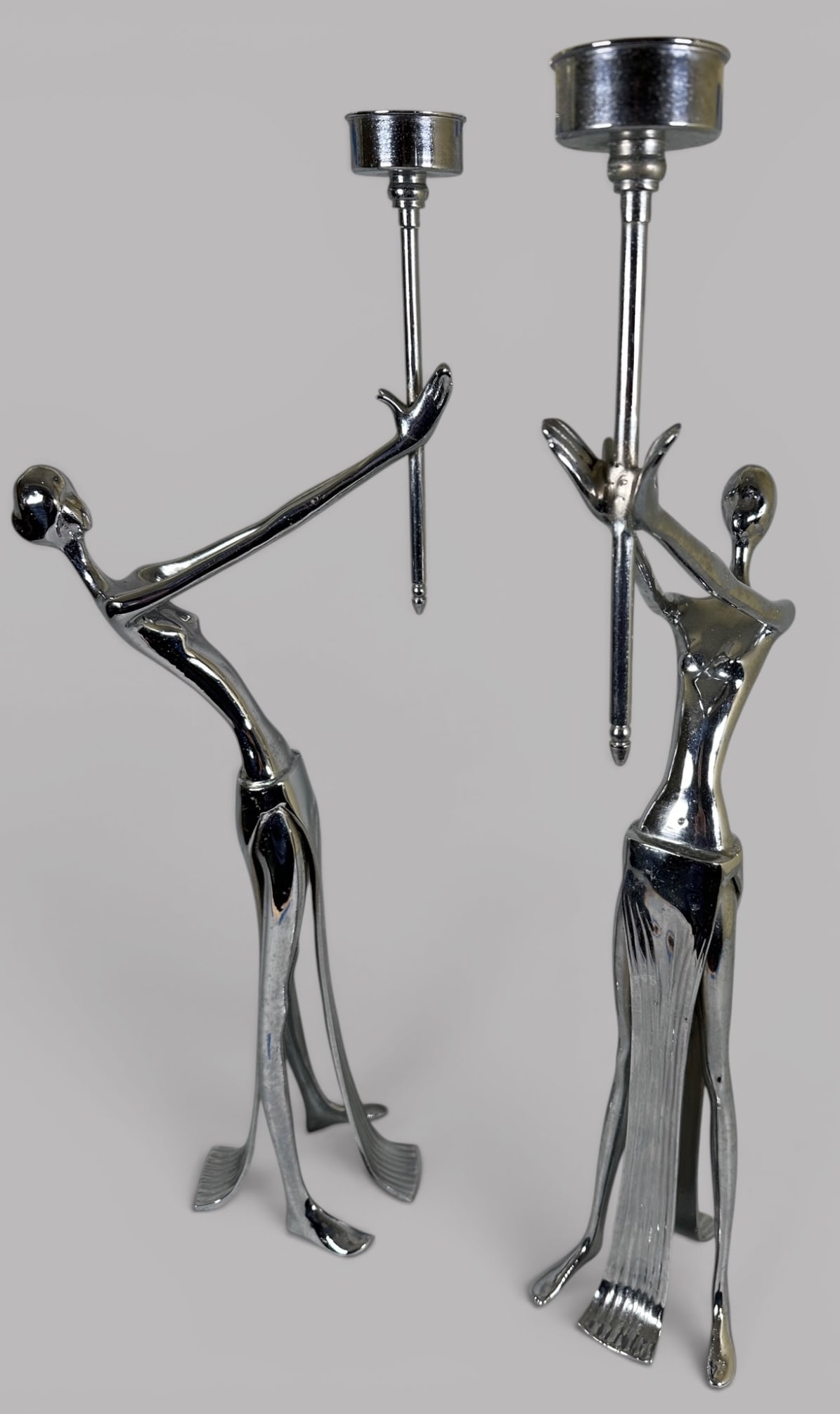 Ron Seff (American, 1934-1990) Art Deco Style Figural Candlesticks, C. 1990 (1 of 5)
