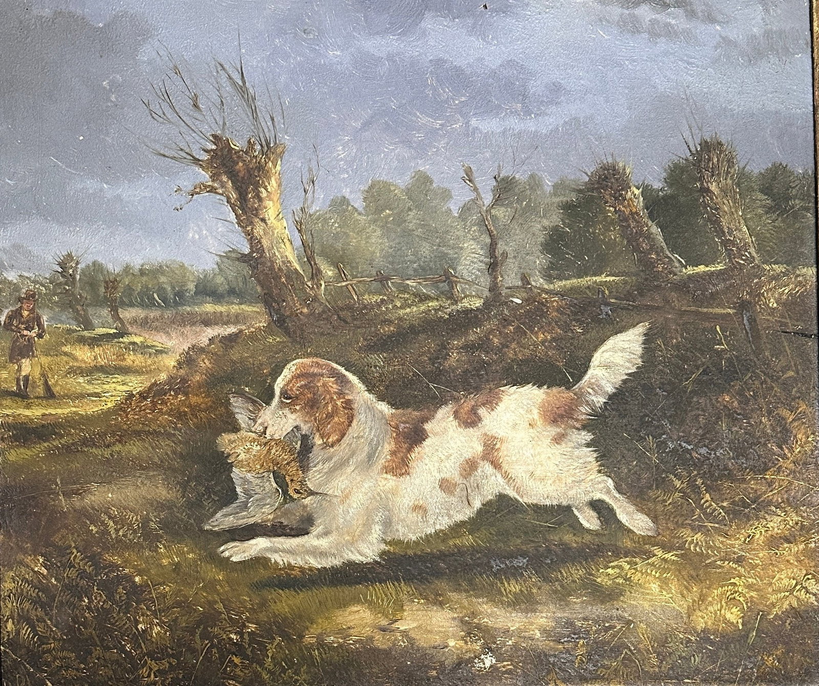 British School, Spaniel Retrieving Game, Circa 1870-1900, Oil On Board (1 of 3)