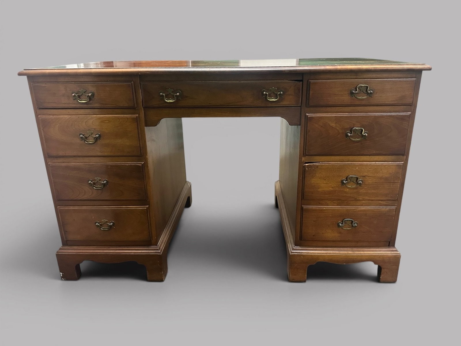 Leopold Stickley (Grand Rapids, Michigan, 1869-1957) Cherry Valley Desk: H: 30 1/2 x w: 48 x d: 24 inchesCONDITION: scratching and wear to top