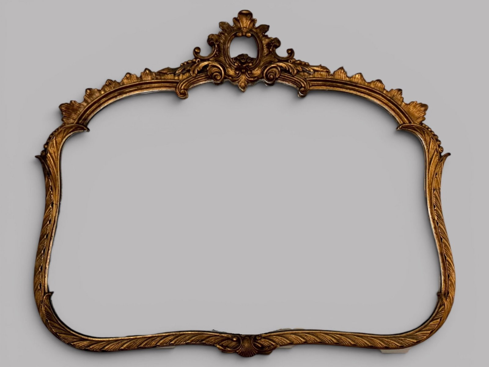 Rococo Style Giltwood Overmantel Mirror, 20th Century (1 of 2)