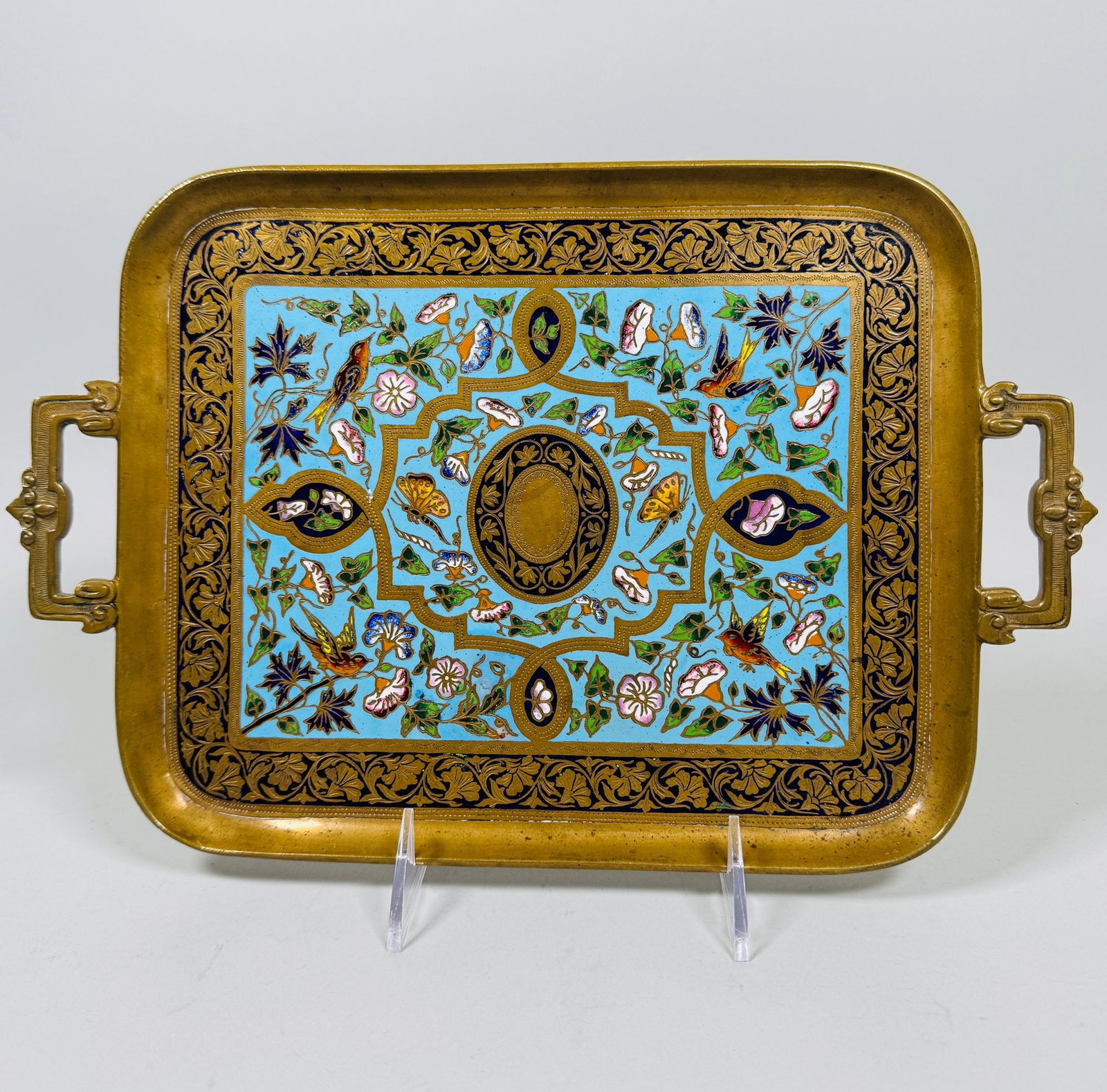 French Gilt-Bronze And Champleve Two-handle Tray, C. Late 19th Century (1 of 3)