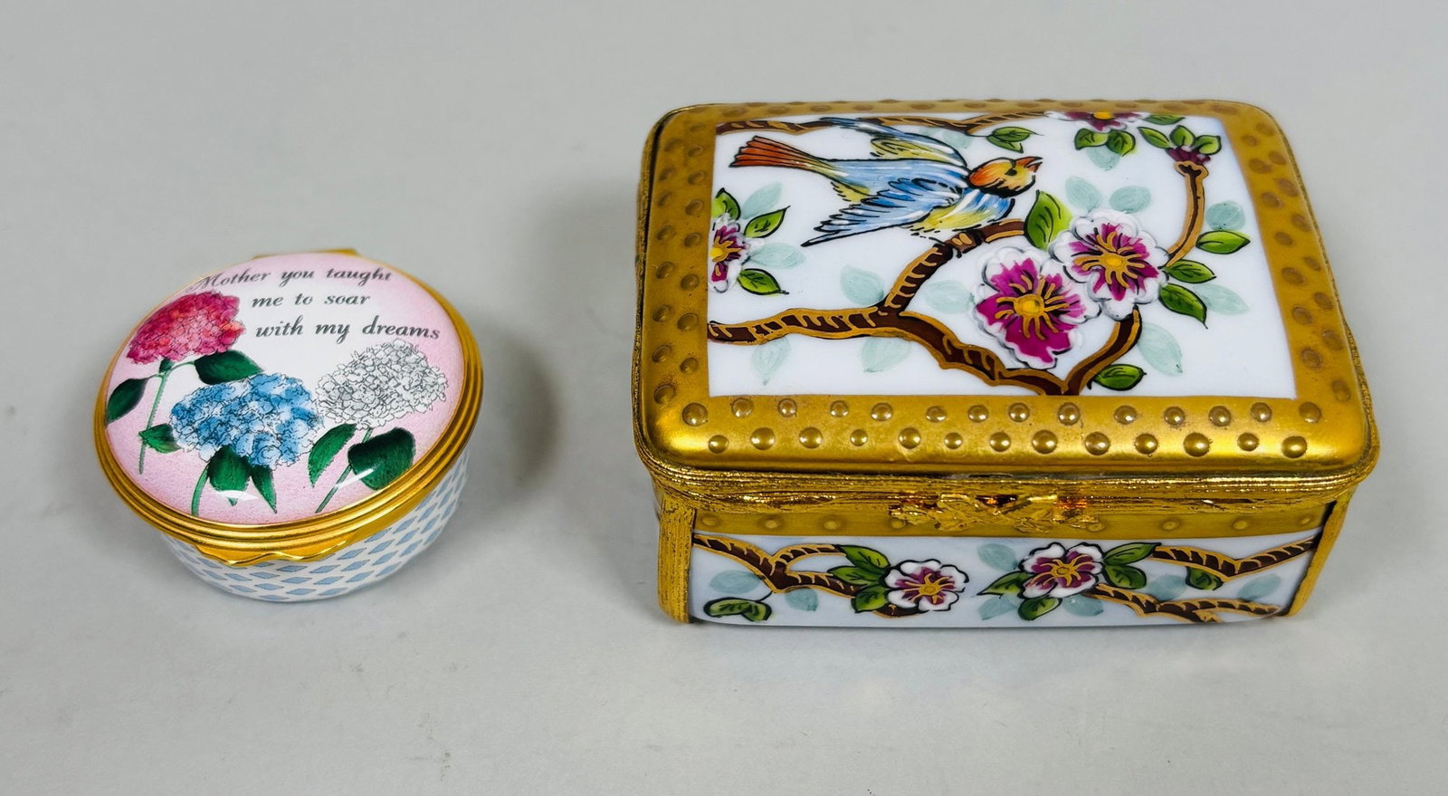 Halcyon Days Enamel Pill Box Together With Rochard Limoges Trinket Box (2), C. Late 20th Century (1 of 6)