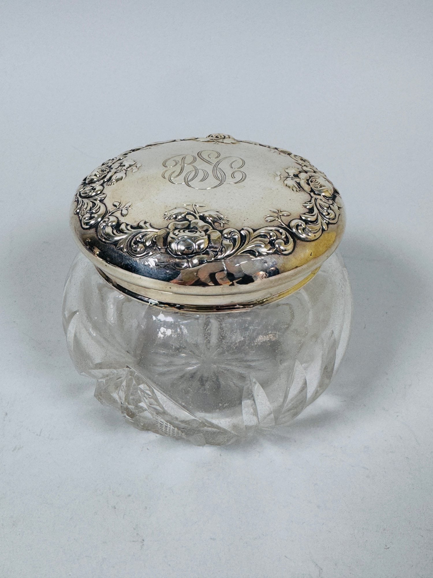 Sterling Silver And Cut Glass Vanity Jar (1 of 4)