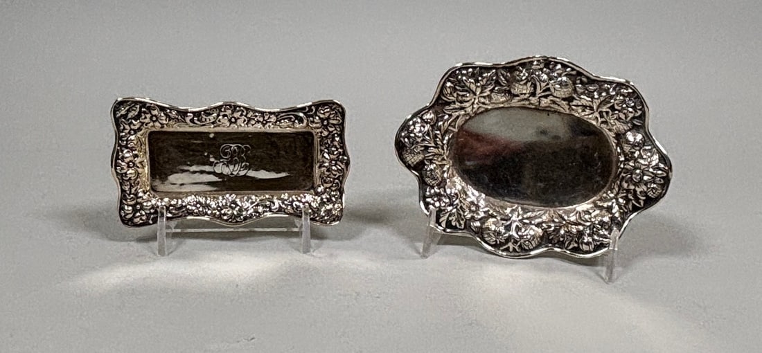 Sterling Silver Reposuee Pin/card Trays, C. 1900 (1 of 5)