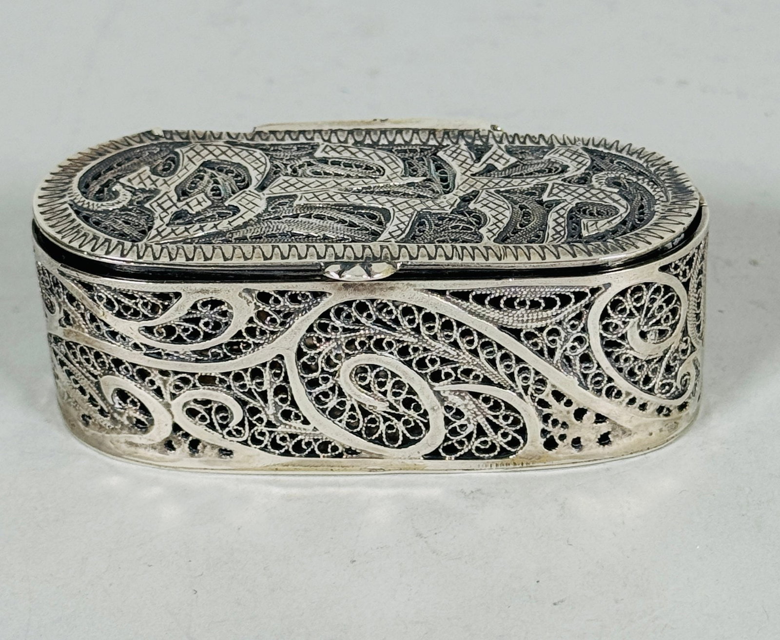 Judaica Sterling Silver Filagree Box, Israel (1 of 4)