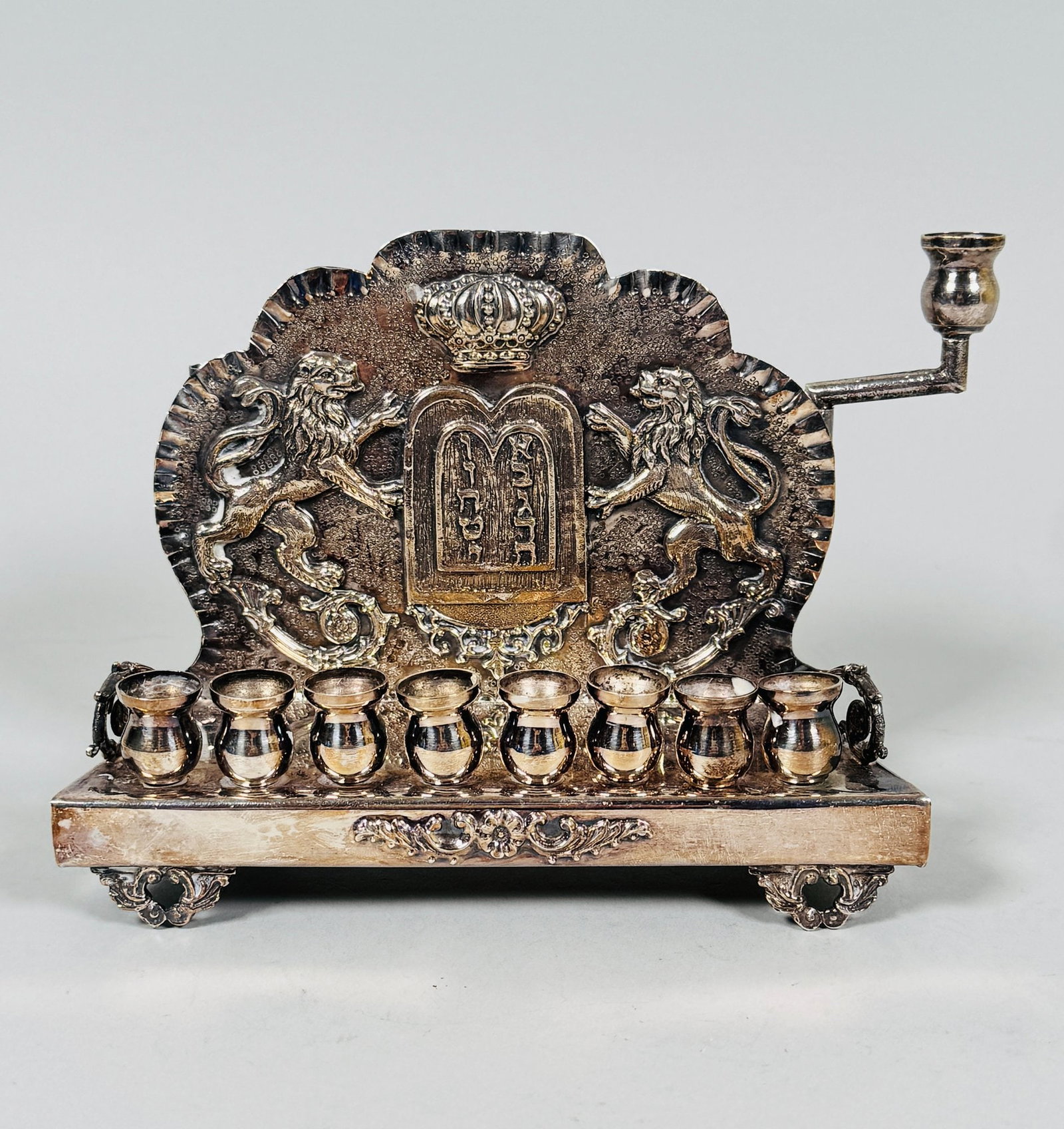 M. Blizinski, Poland, Sterling Silver Hanukkah Lamp, C. Late 19th/early 20th Century (1 of 4)