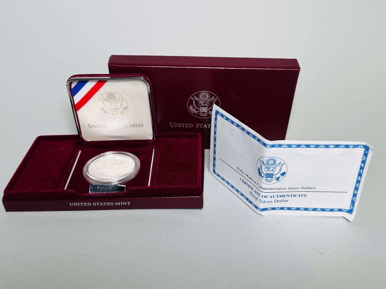 1999 Dolley Madison Silver Dollar Proof U.S. Mint: W/ Box & Capsule