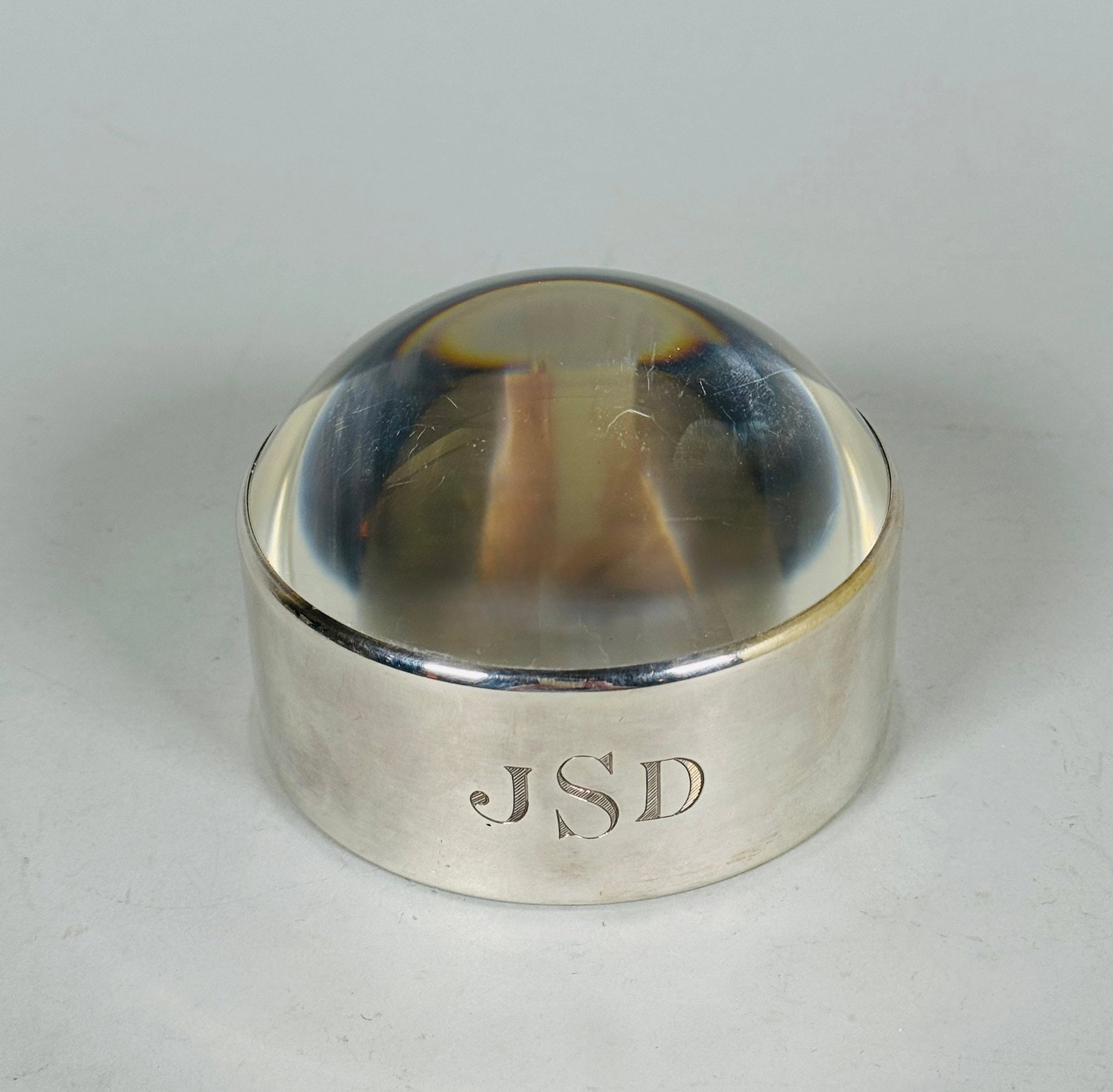 Asprey London Sterling Silver Mounted Desk Magnifier (1 of 5)