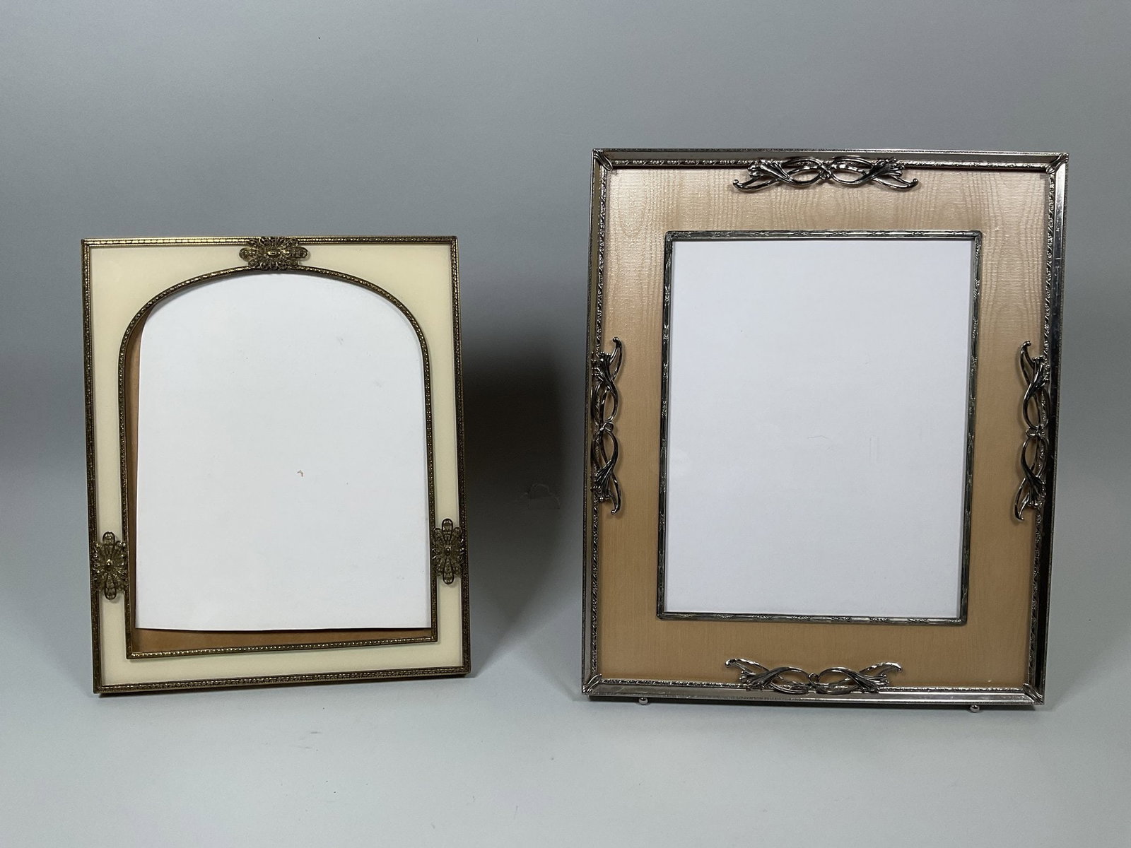 Large Vintage Picture Frames (2): the larger h: 13 x 11 inches (overall) h: 9 x w: 7 inches (interior); the smaller h: 11 x w: 9 (overall) h: 9 x w: 7 inches (interior)