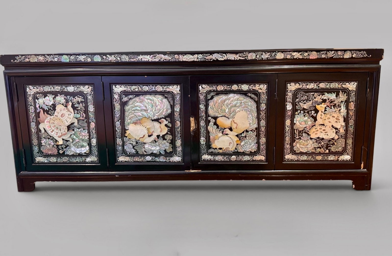 Korean Mother Of Pearl And Abalone Inlaid Lacquer Chest (1 of 6)