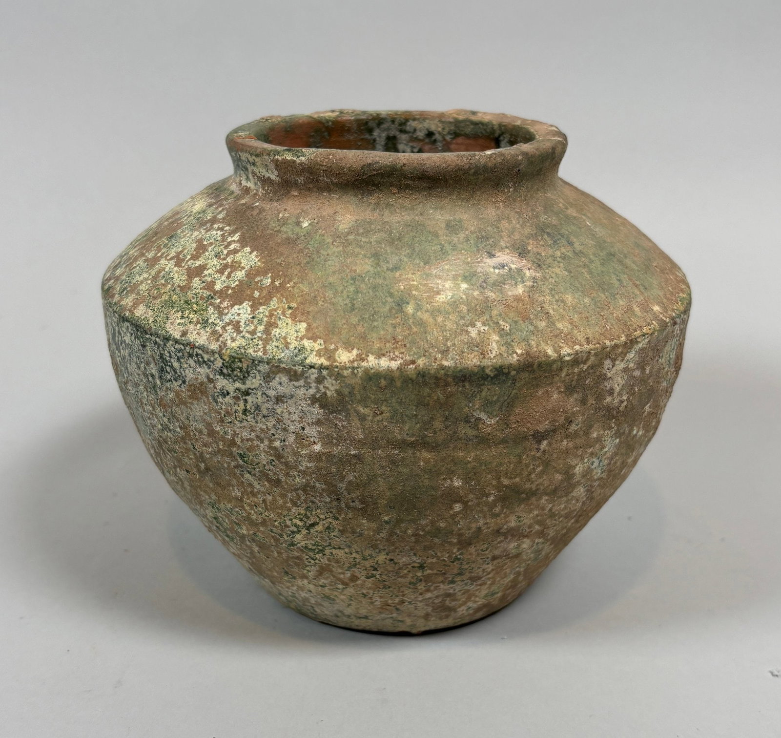 Asian Storage Jar With Degraded Glaze And Burial Discoloration (1 of 4)