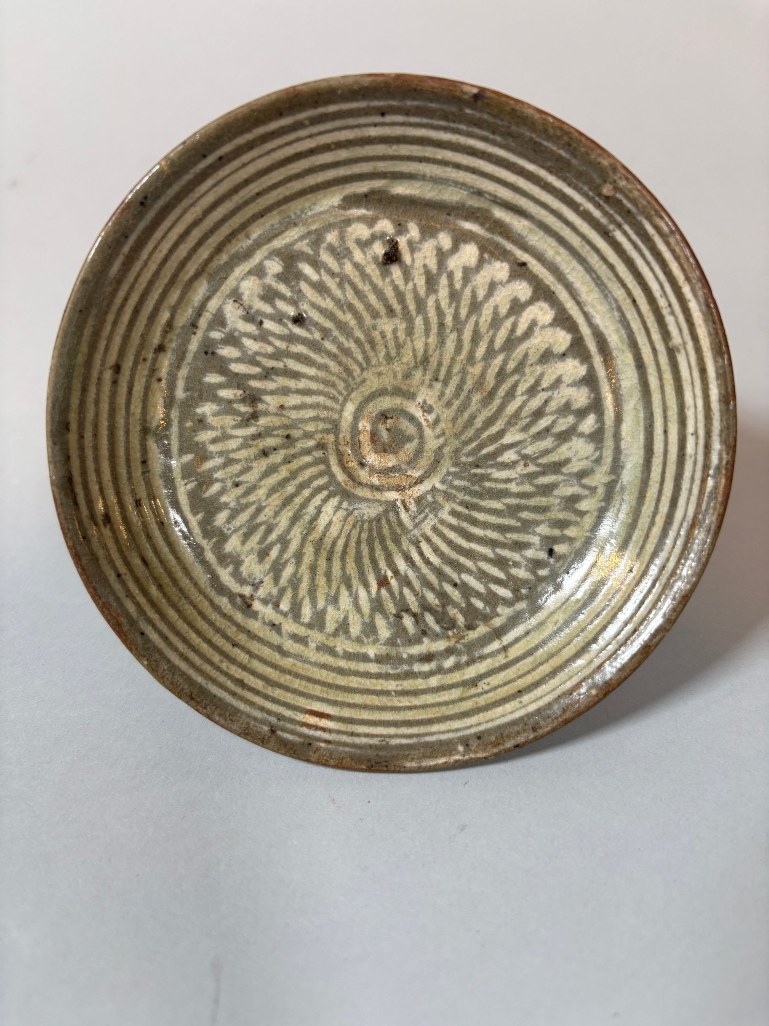 Korean Puncheong Celadon Dish, Koryo Dynasty (1 of 4)
