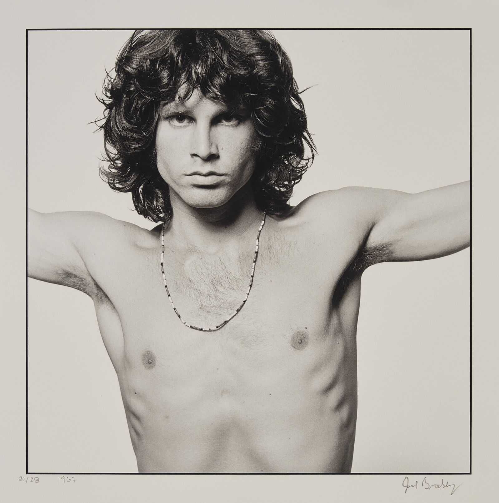 Joel Brodsky - Jim Morrison Photoprint (1939-2007): Jim Morrison, New York City, 1967Photoprint on paper, printed laterSigned, dated in the plateDimensions: 17x17 inchesWork is mounted