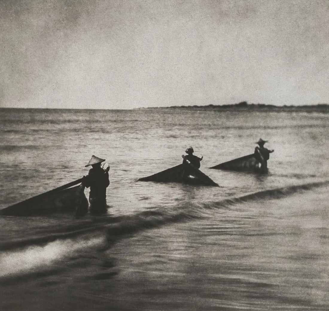 JOHN THOMSON - Fishing With Nets, Formosa, 1871: Fishing with Nets, Formosa, 1871Photo-litho, c. 1980'sDimensions: 5.6 x 5.3 inchesWork is mounted