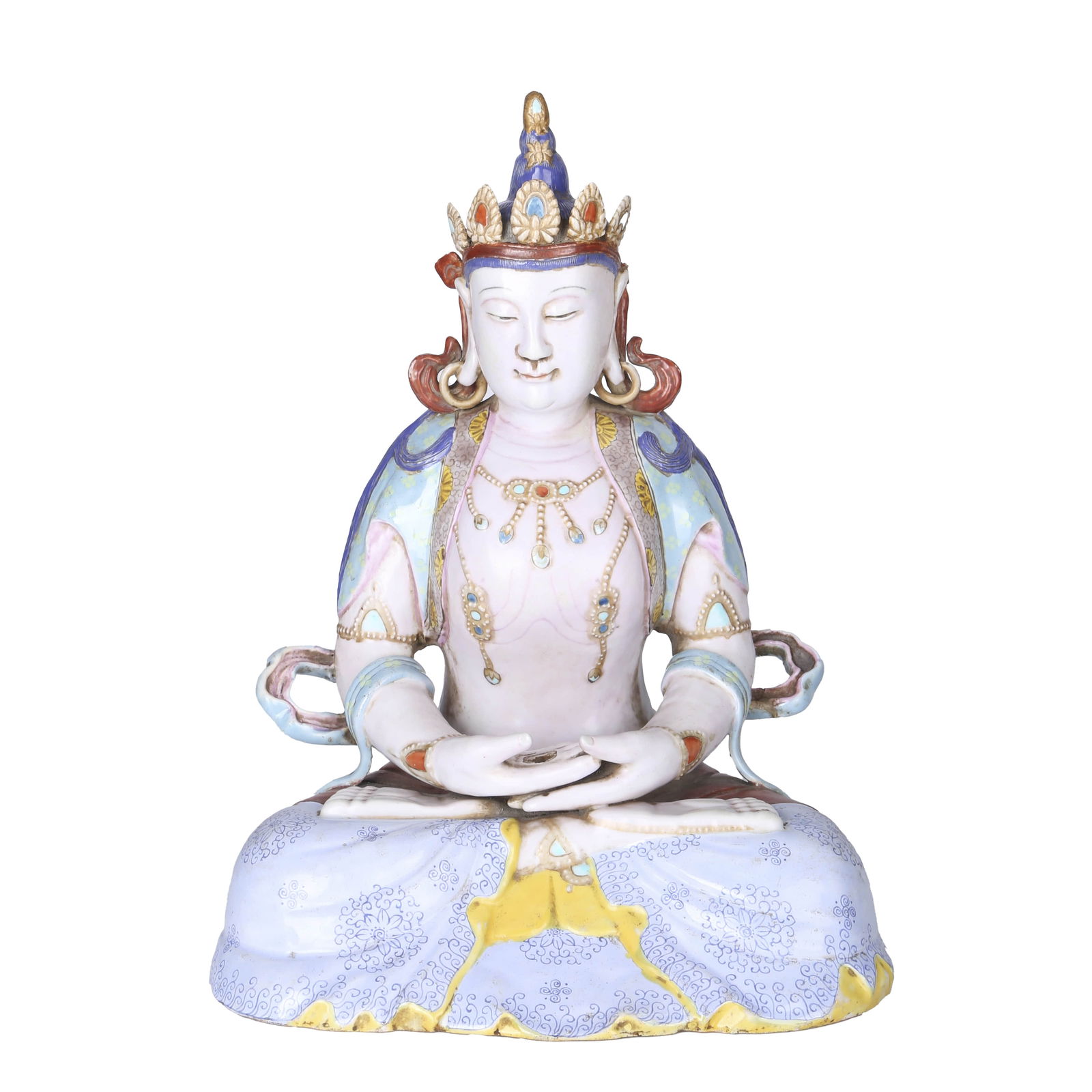 A FAMILLE ROSE STATUE OF BUDDHA (1 of 12)