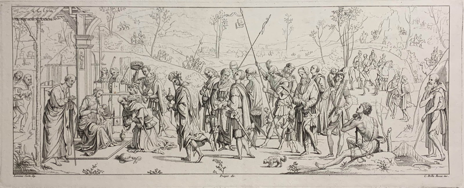 PRAYER, LORENZO COSTA: PRAYER, LORENZO COSTA 6 cm (2 3/8 in.) x 21 cm (8 1/4 in.) Condition: For more information on and additional videos for this lot, please contact info@solanoartgallery.comThe condition report is provid