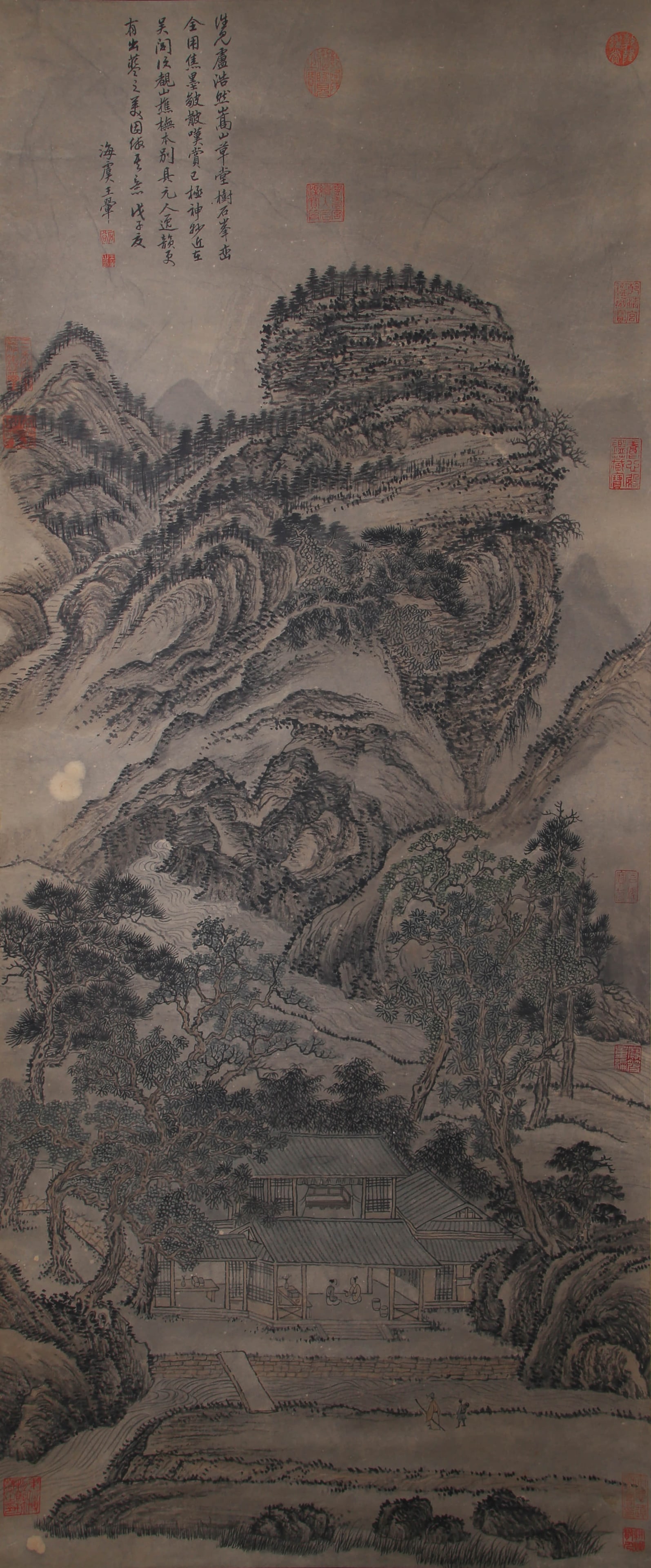 A CHINESE PAINTING, LANDSCAPE, ATTRIBUTED TO, WANG HUI: A CHINESE PAINTING, LANDSCAPE, ATTRIBUTED TO, WANG HUI ink and color on paper, hanging scroll. Size: 54.7" x 22.8" (139 x 58 cm). All measurements are approximate. By repute: Acquired from an esteemed