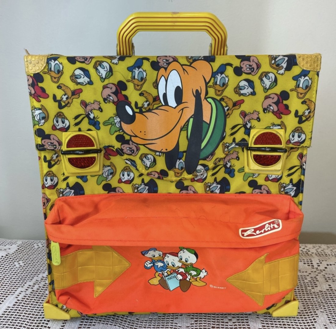Very rare vintage 1990'S DISNEY Pluto Mickey school backpack by Herlitz || vintage Disney school bag (1 of 12)